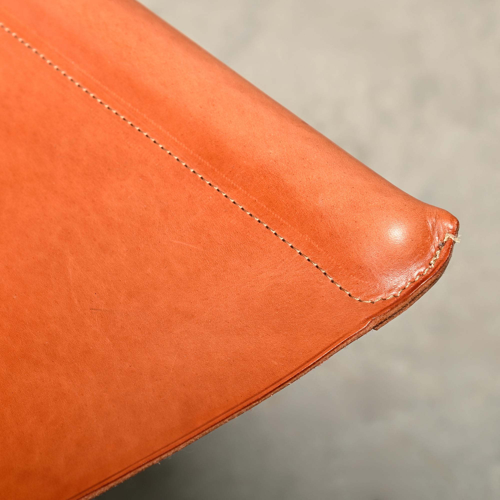 Erik Magnussen Z Down Folding Chair in Cognac Leather for Torben Ørskov Denmark For Sale 10