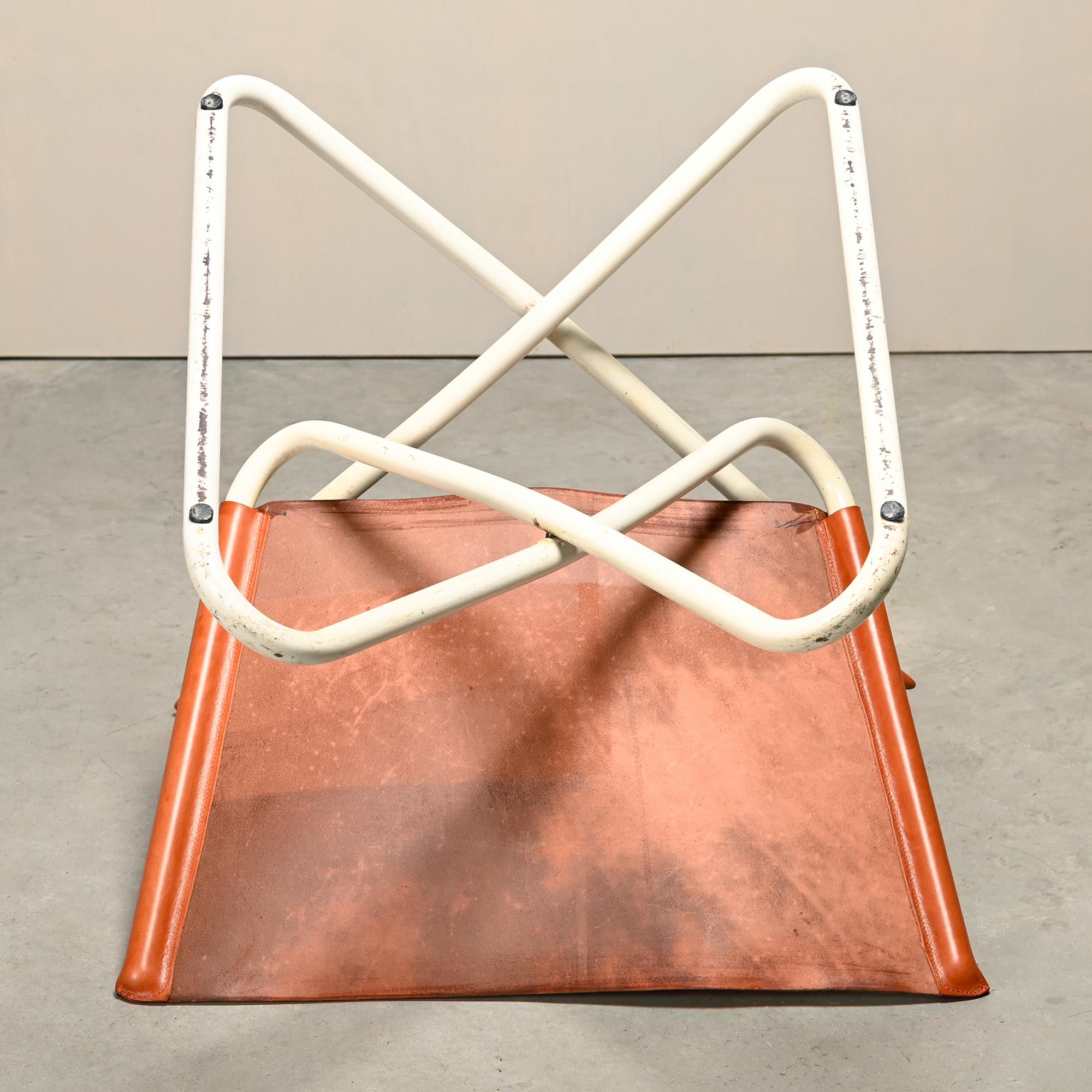 Erik Magnussen Z Down Folding Chair in Cognac Leather for Torben Ørskov Denmark For Sale 12