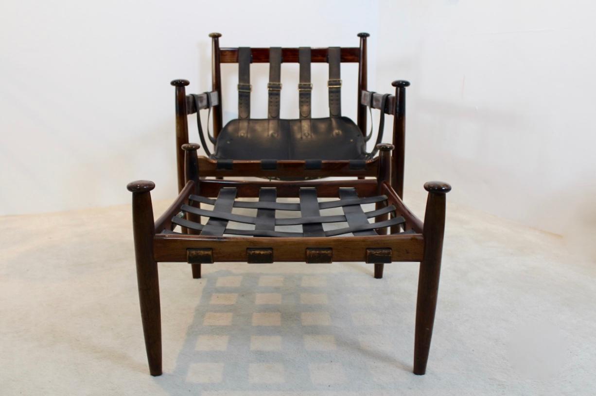 Swedish Erik Merthen ‘Amiral’ Lounge Chair and Ottoman by Ire Möbler, Sweden, 1960s