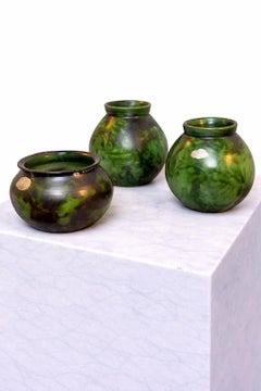 Erik Mornils per Nittsjö, Svezia, set di tre vasi in ceramica Art Déco, anni '30