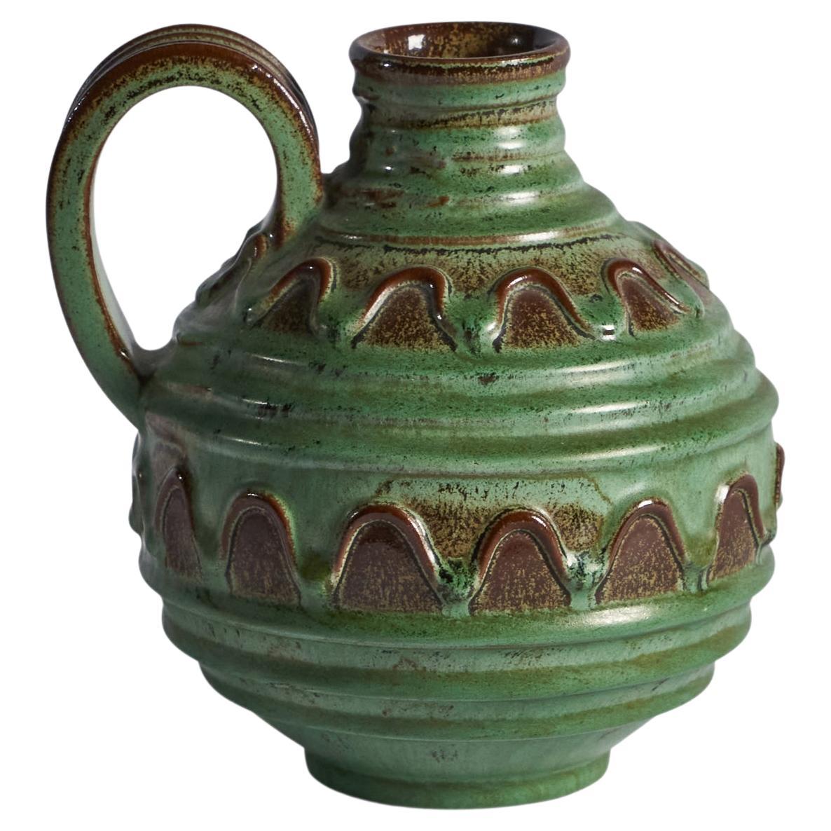 Erik Mornils, Pitcher, Earthenware, Sweden, 1930s For Sale