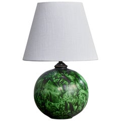 Erik Mornils, Table Lamp, Ceramic, Brass, Sweden, 1930s