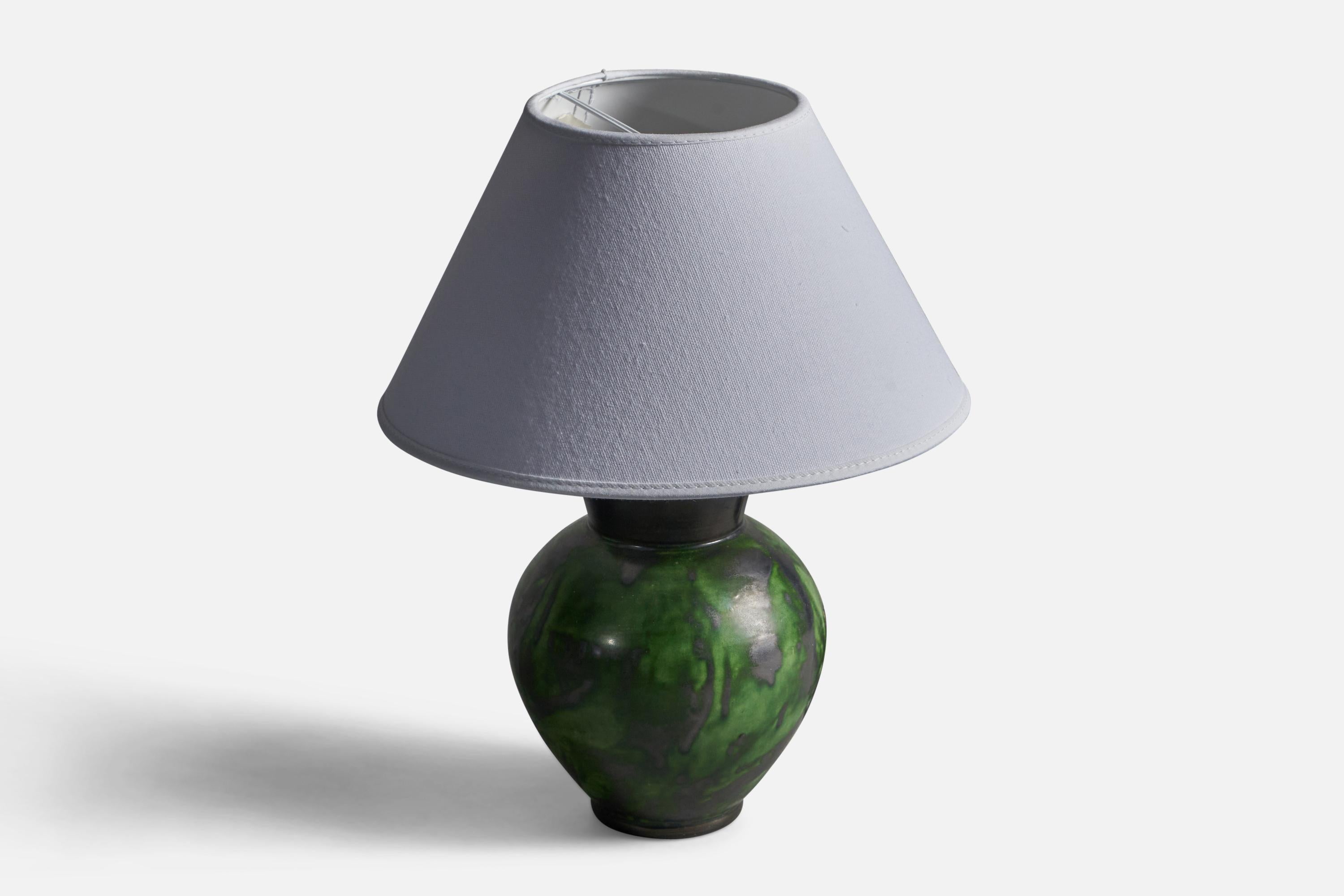Lampe de bureau Erik Mornils, faïence, Suède, années 1930 Bon état - En vente à High Point, NC