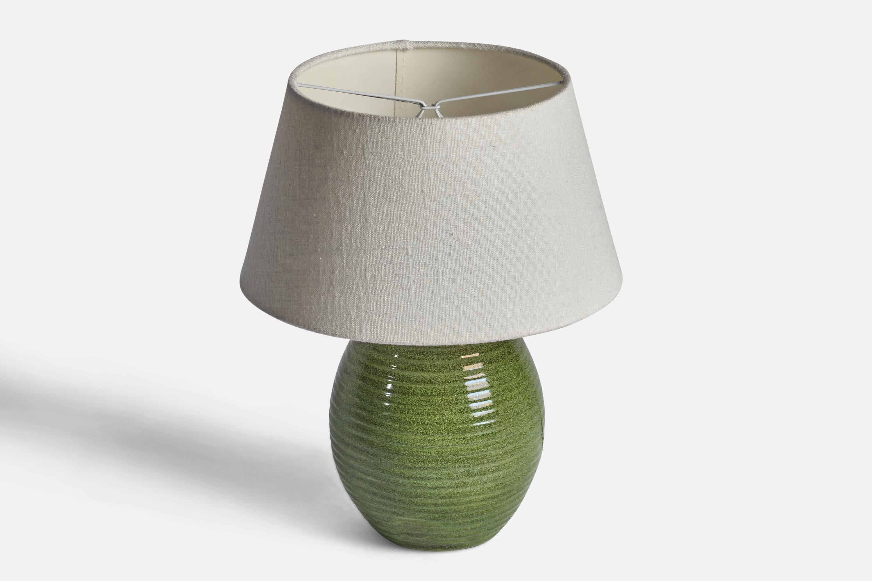 Scandinave moderne Lampe de bureau Erik Mornils, faïence, Suède, années 1940 en vente