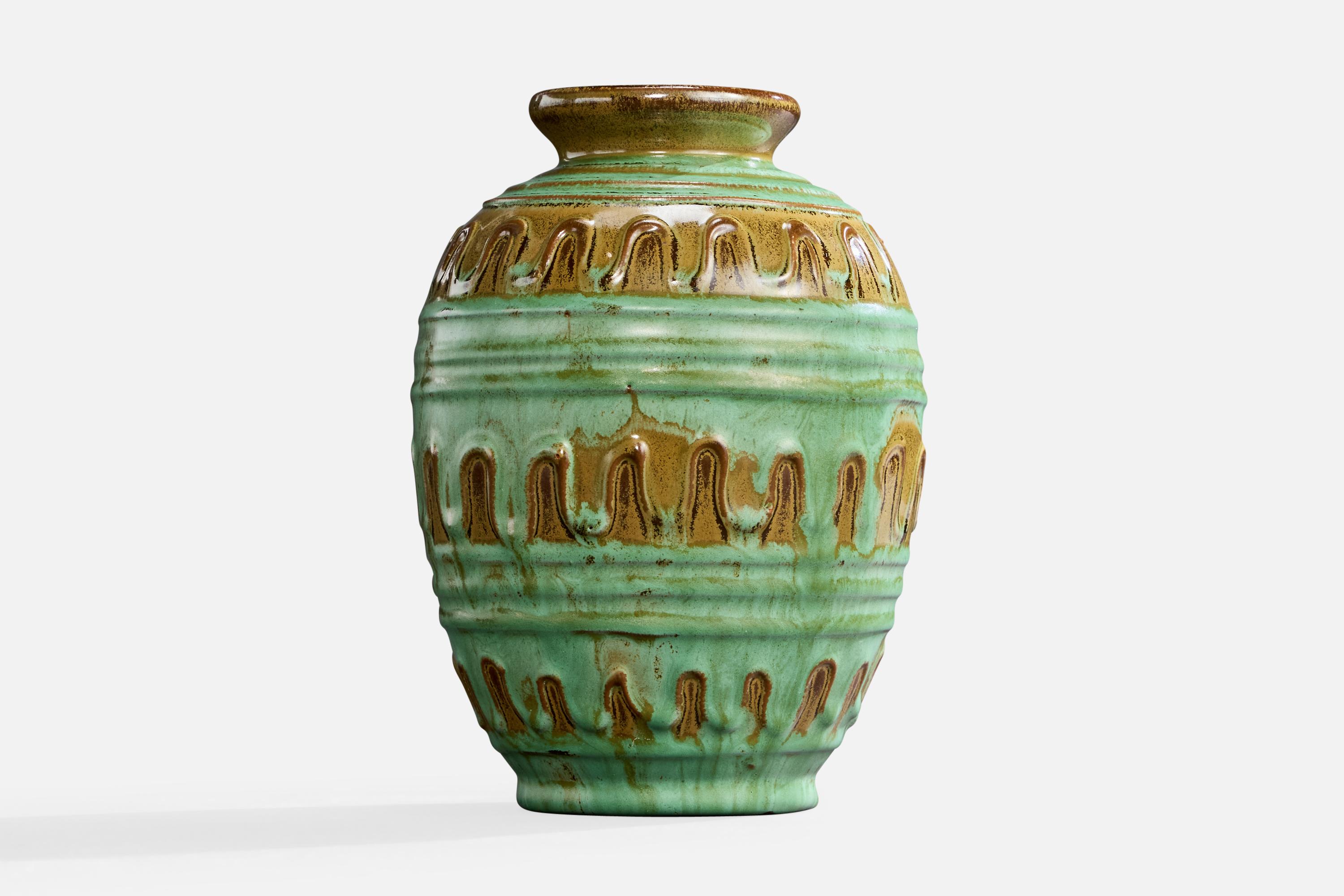 Scandinavian Modern Erik Mornils, Vase, Ceramic, Sweden, 1930s For Sale