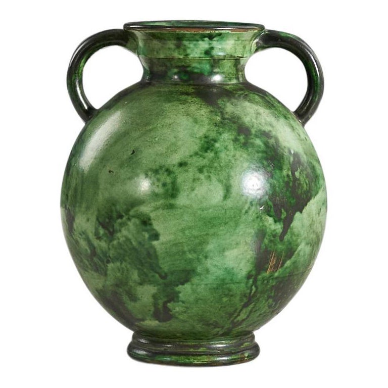 Erik Mornils, Vase, Earthenware, Nittsjö Sweden, 1940s