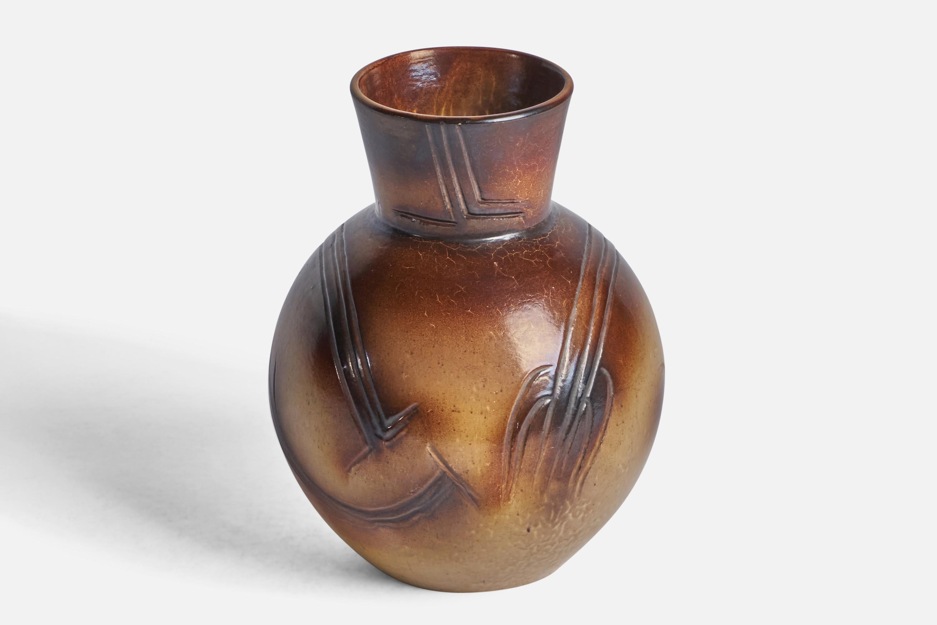 Mid-Century Modern Erik Mornils, Vase, Earthenware, Sweden, 1930s For Sale