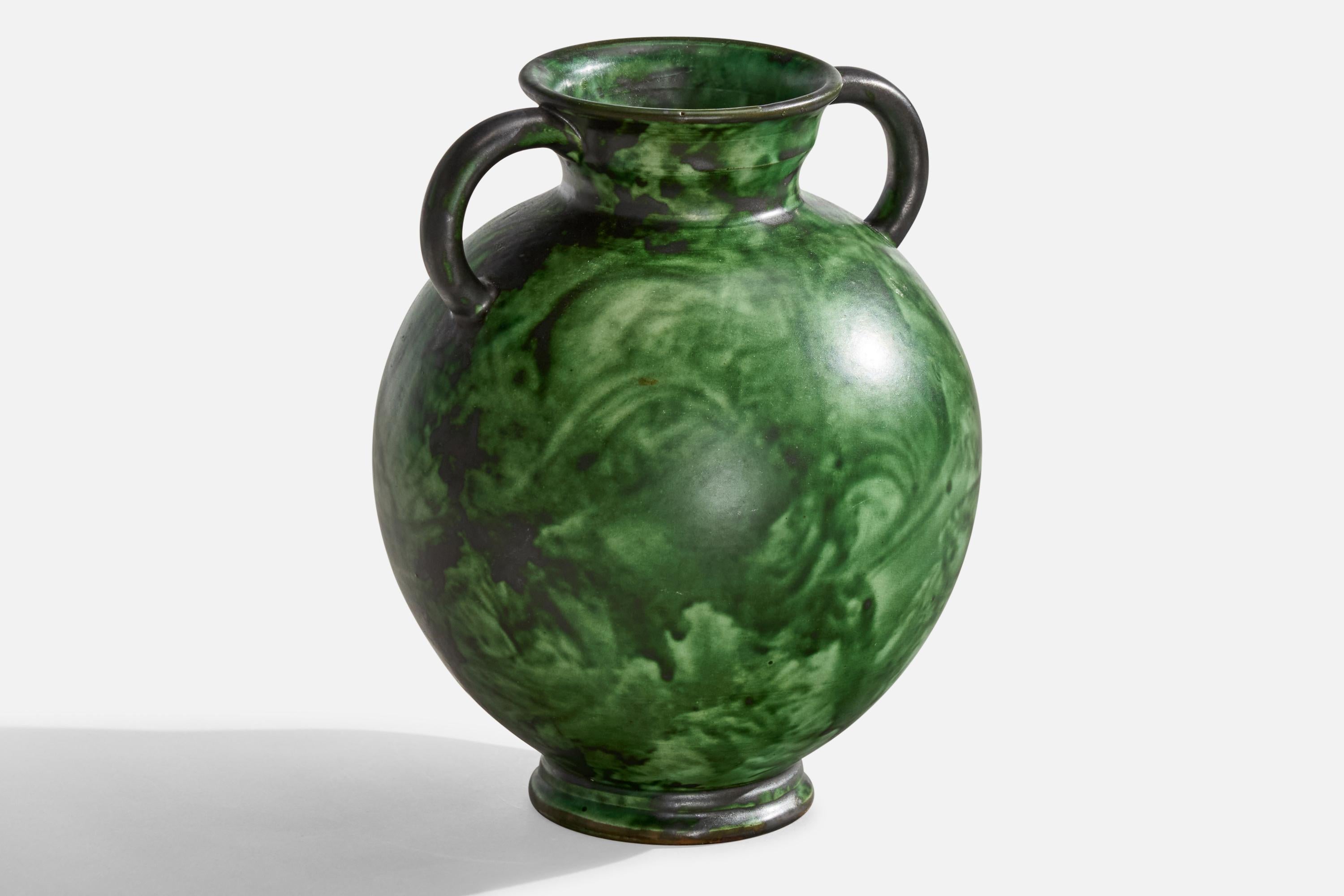 Scandinave moderne Erik Mornils, Vase, Faïence, Suède, Années 1930 en vente