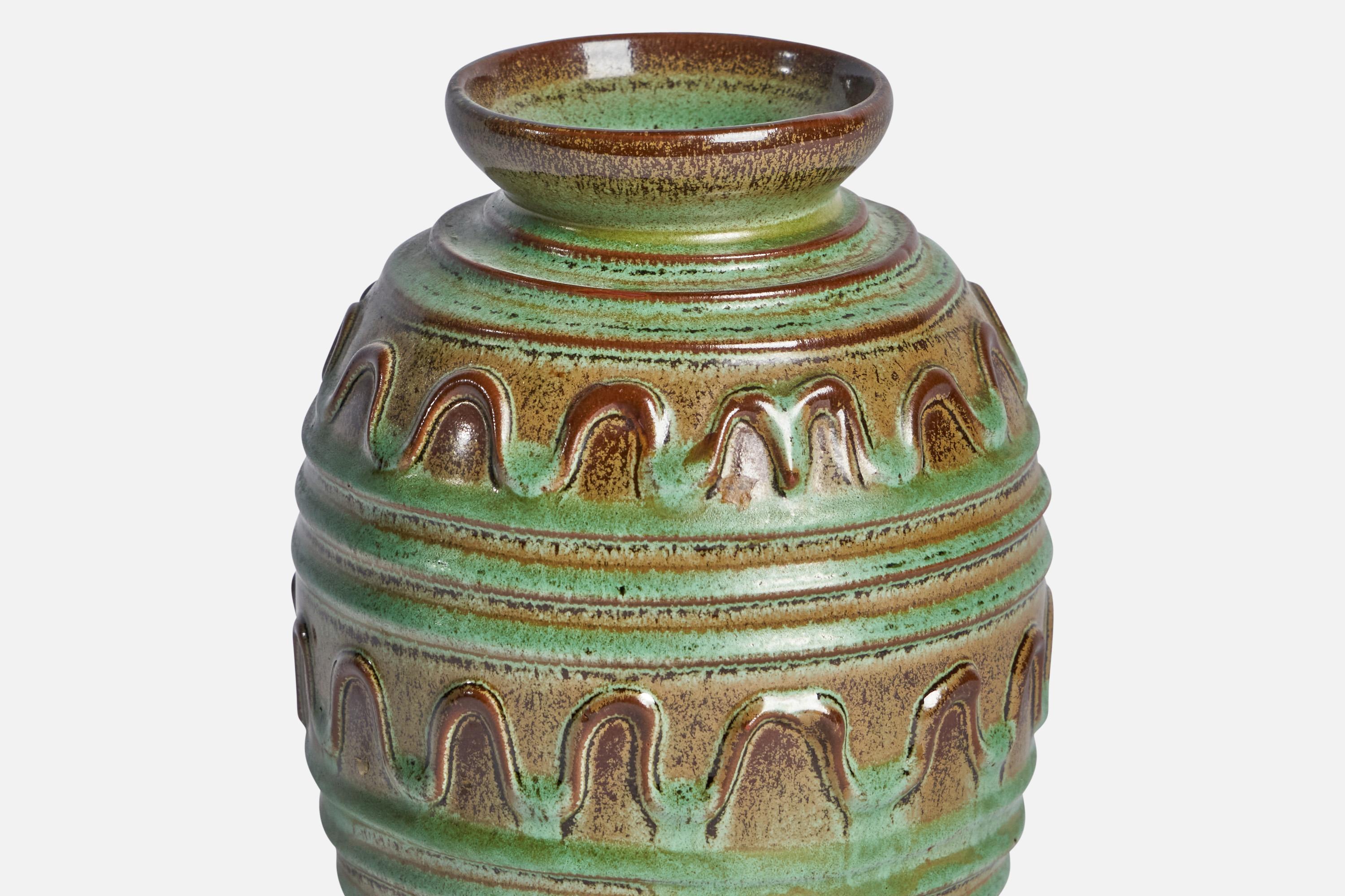 Swedish Erik Mornils, Vase, Earthenware, Sweden, 1930s For Sale