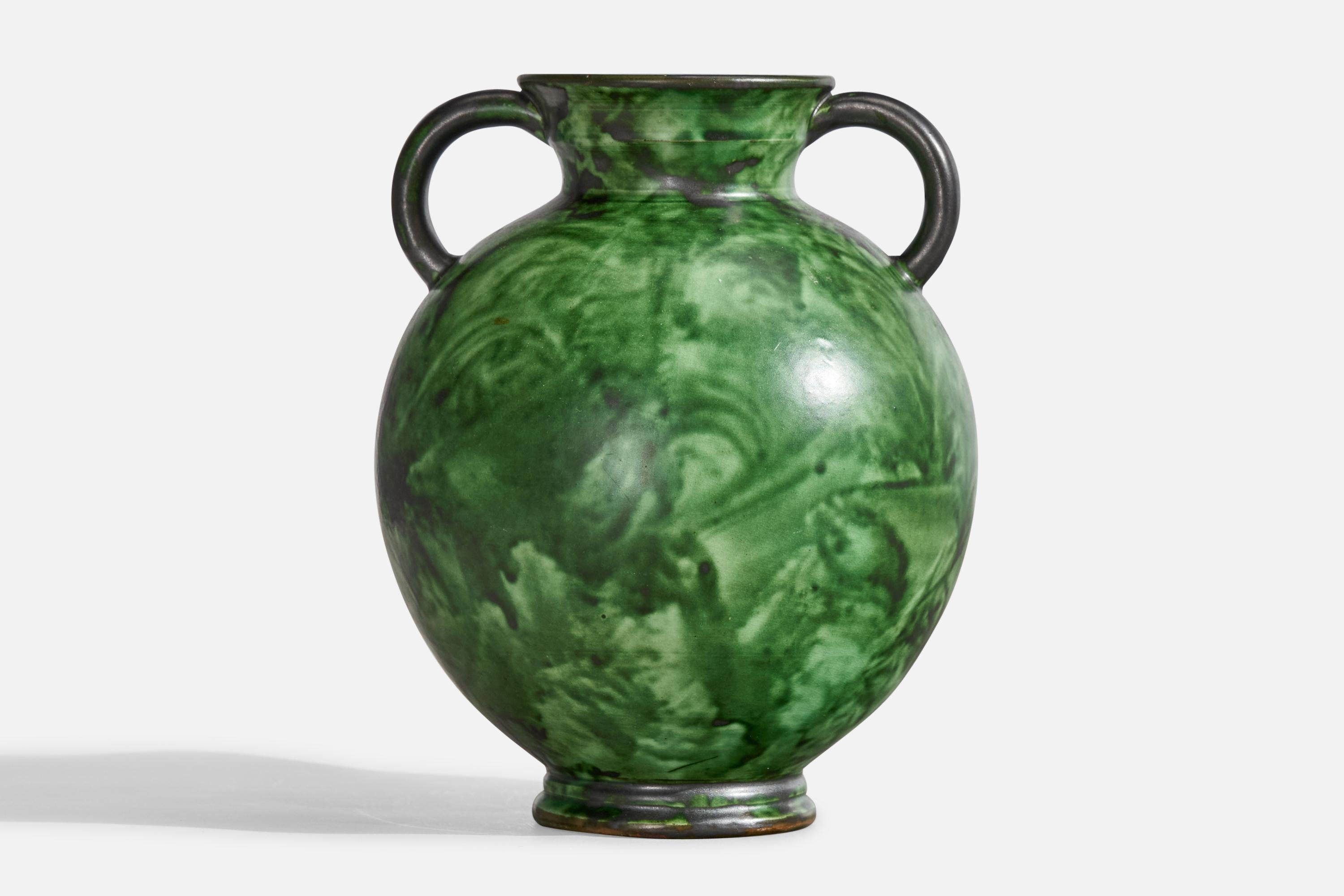 Suédois Erik Mornils, Vase, Faïence, Suède, Années 1930 en vente