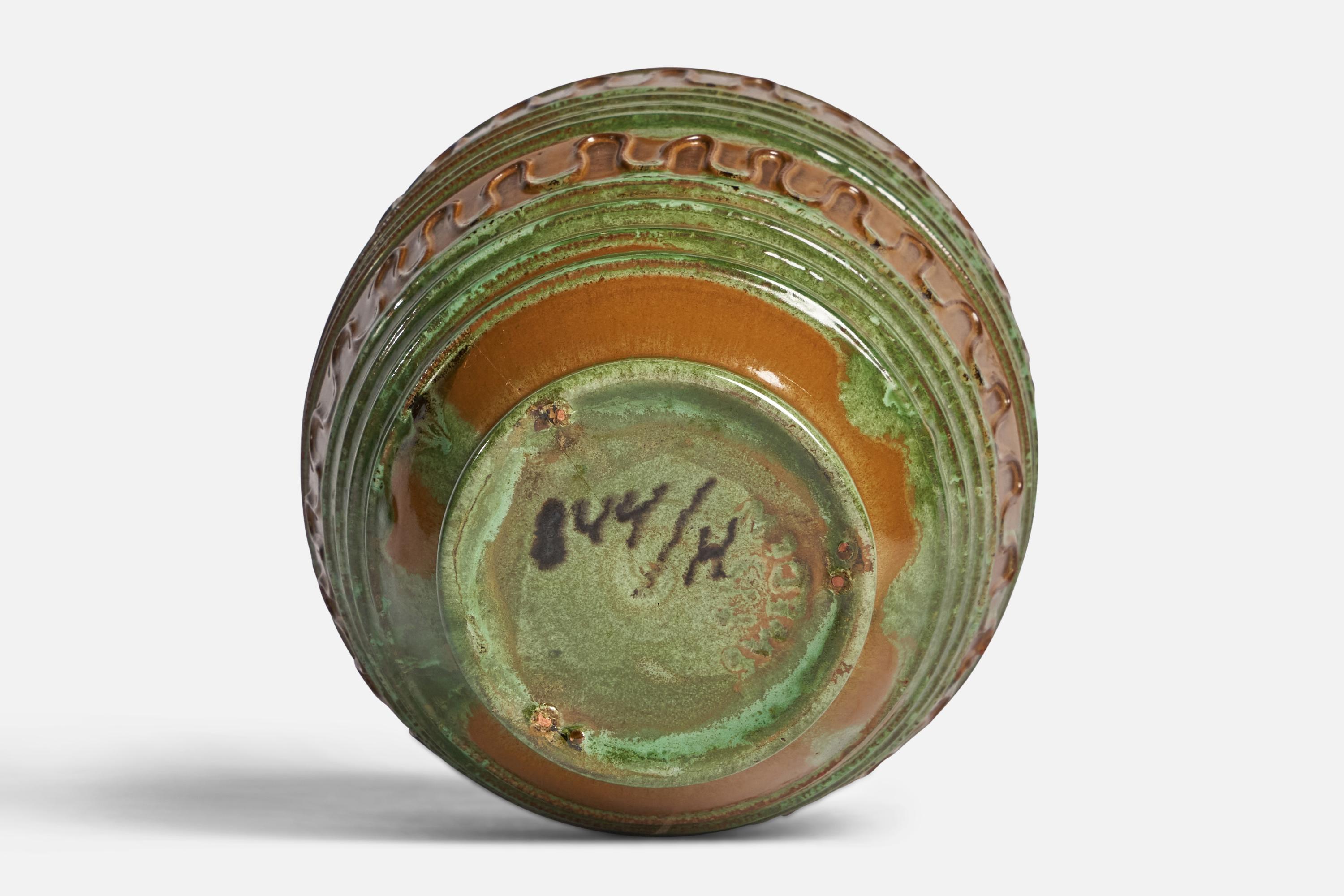 Metà XX secolo Erik Mornils, Vaso, Terracotta, Svezia, anni '1930 in vendita