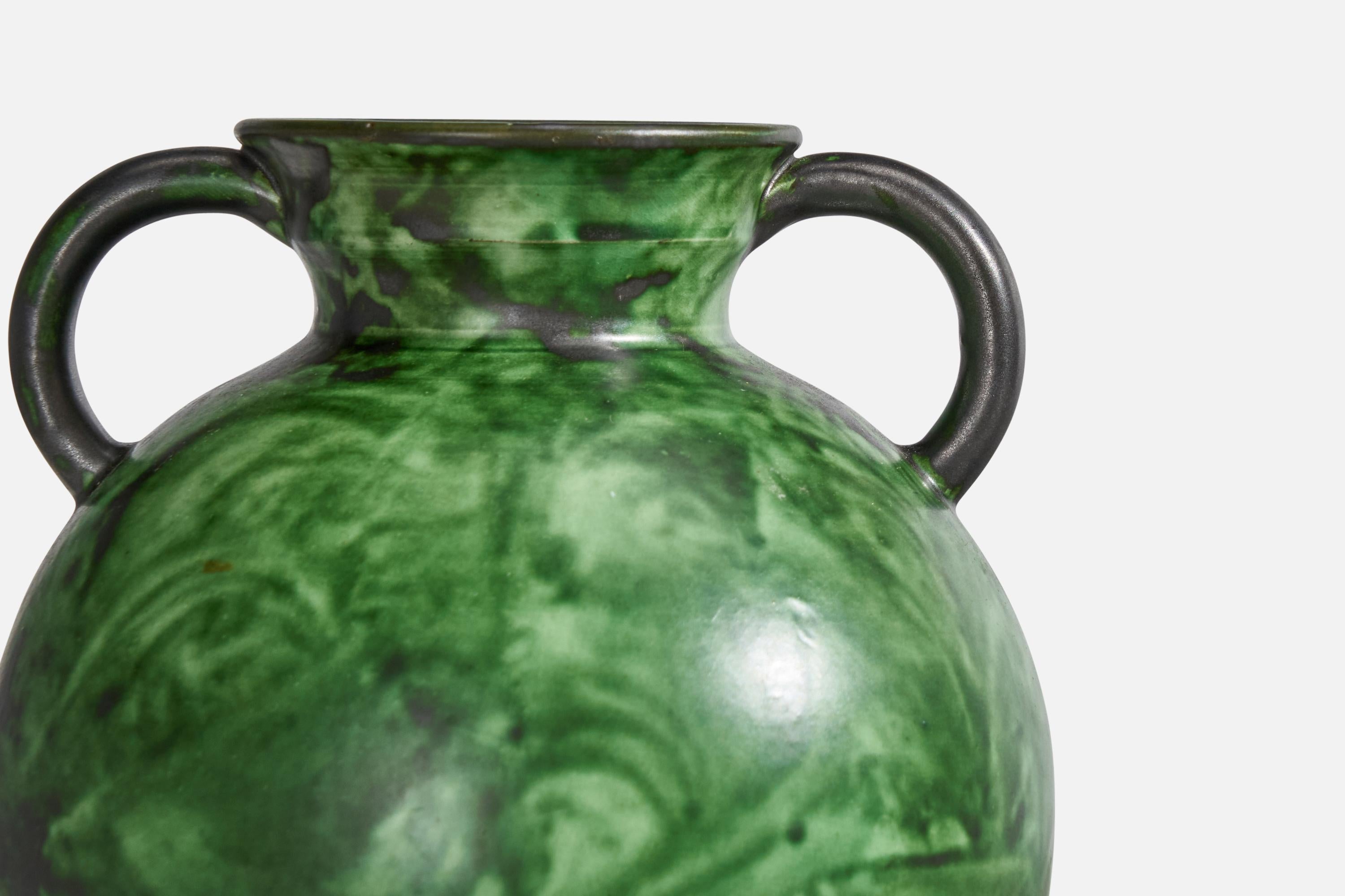Milieu du XXe siècle Erik Mornils, Vase, Faïence, Suède, Années 1930 en vente