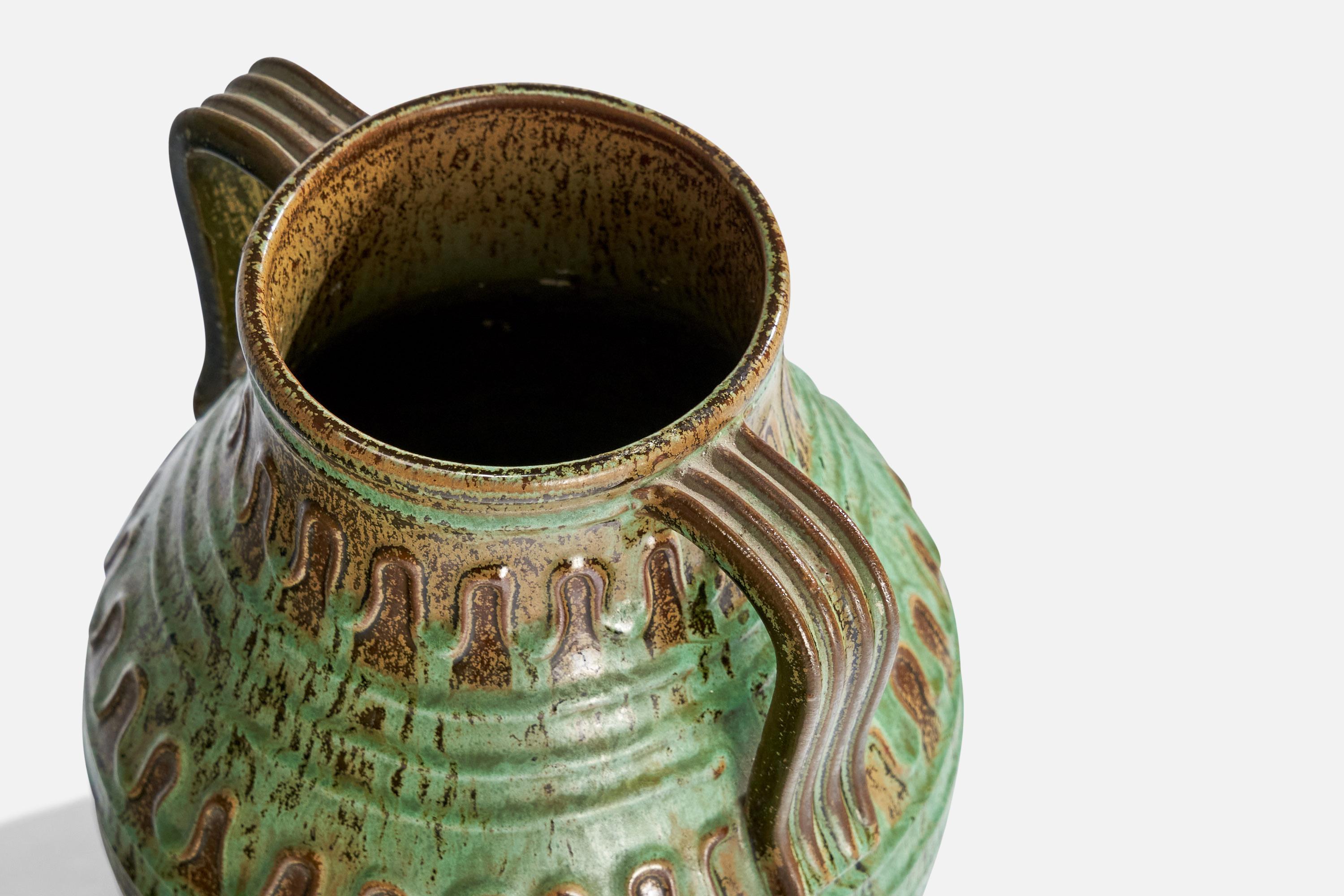 Metà XX secolo Erik Mornils, Vaso, Terracotta, Svezia, anni '1930 in vendita