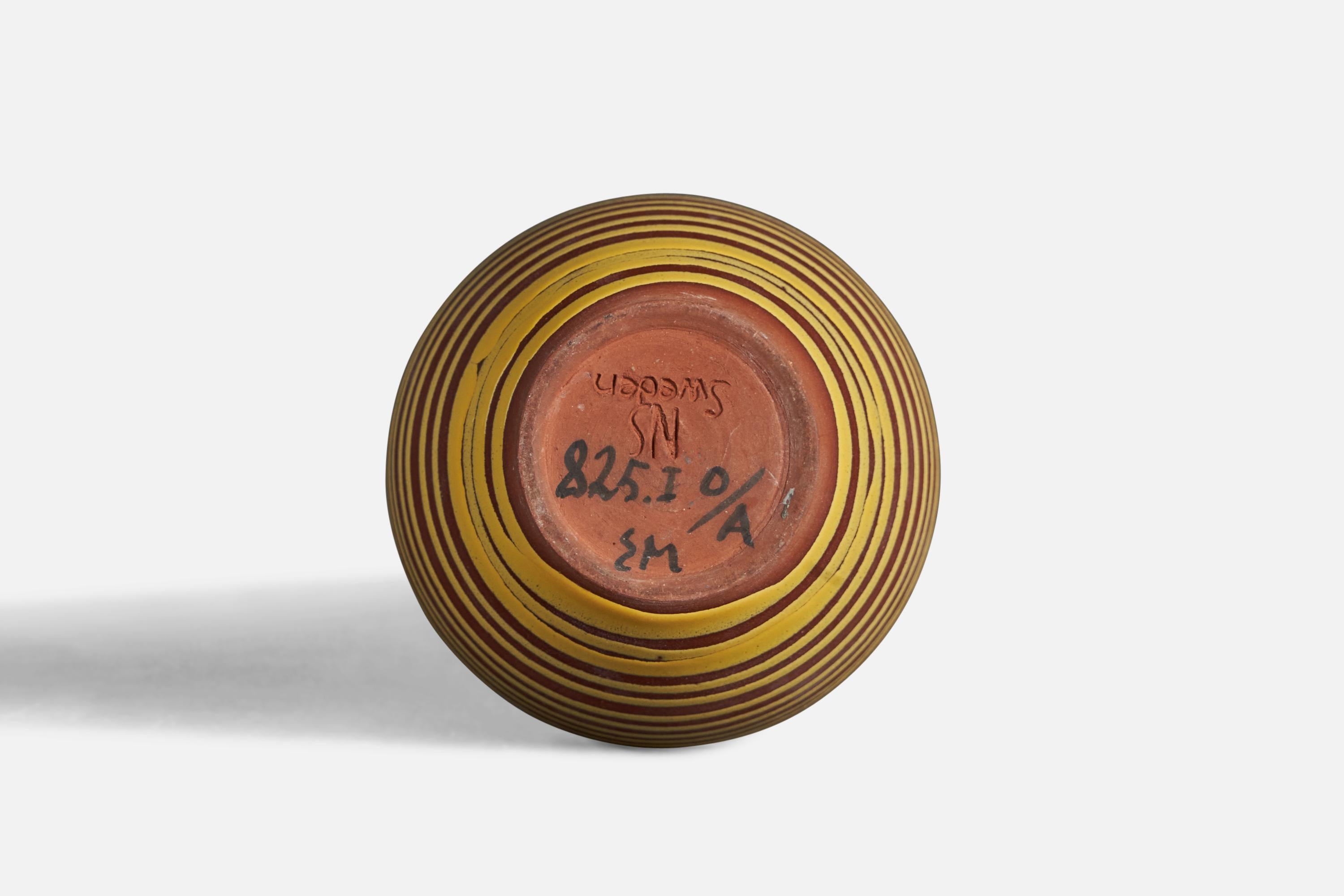 Scandinavo moderno Erik Mornils, Vaso, Terracotta, Svezia, anni '1940 in vendita