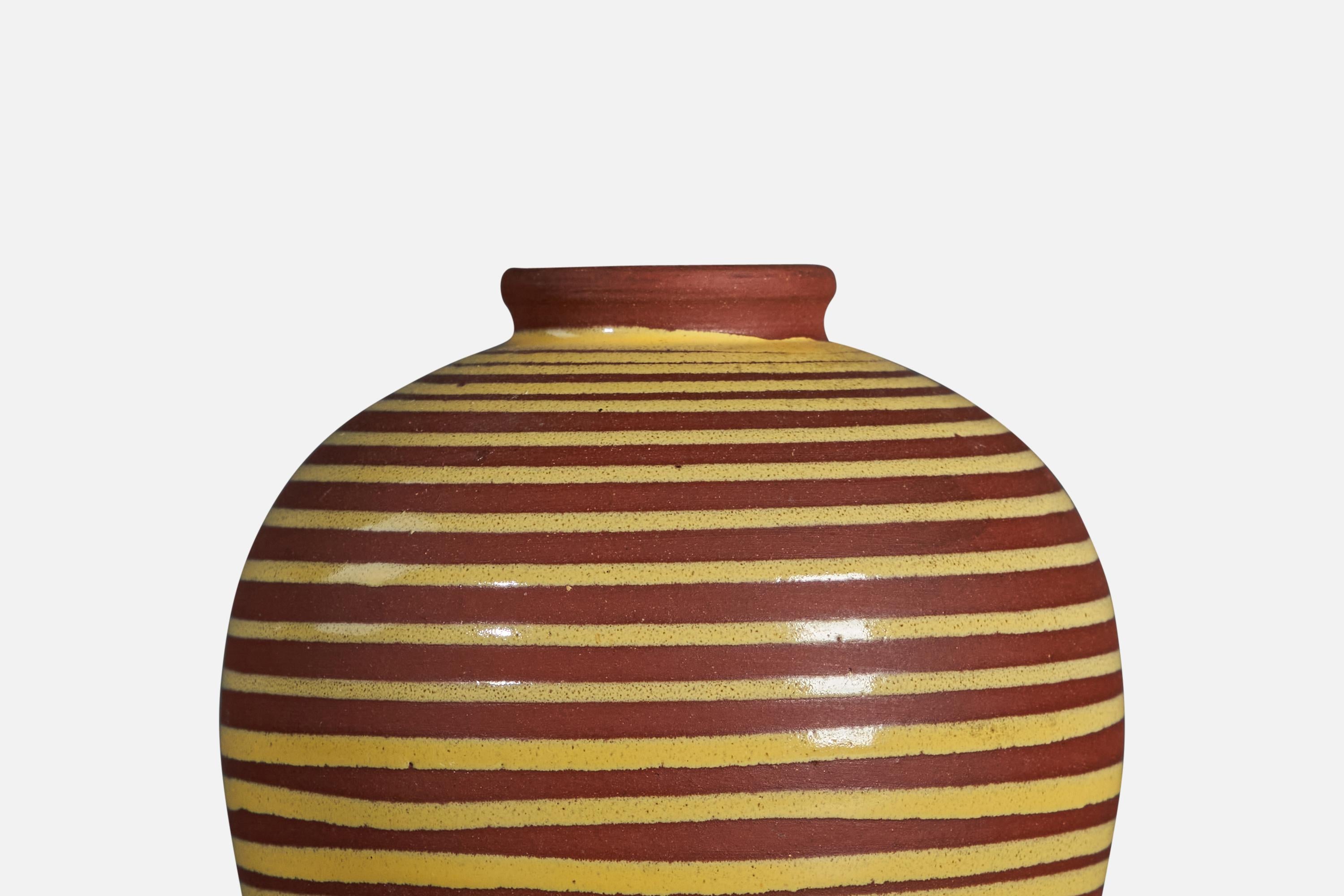 Svedese Erik Mornils, Vaso, Terracotta, Svezia, anni '1940 in vendita