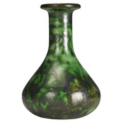 Erik Mornils, Vase, grün glasiertes Steingut, Schweden, 1930er Jahre