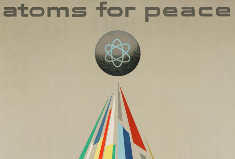 General Dynamics, Atoms for Peace, Conference in Geneva – Original Poster - Modern Print by Erik Nitsche