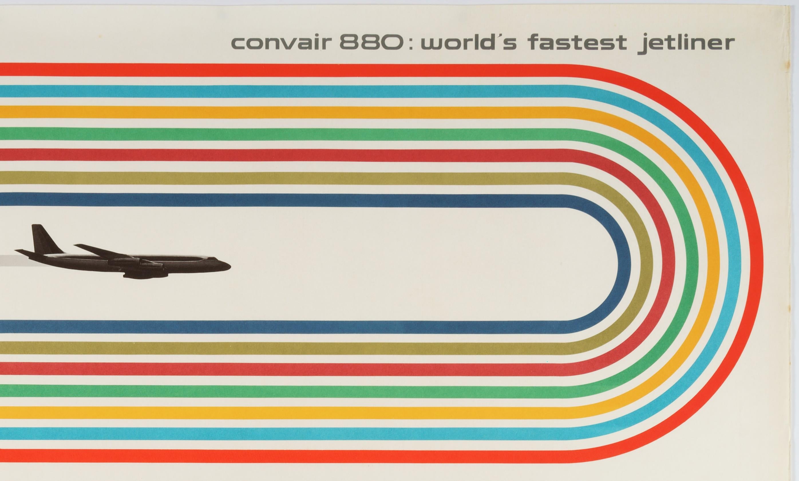 General Dynamics, Convair 880, l'avion de ligne le plus rapide du monde - Affiche originale  - Print de Erik Nitsche