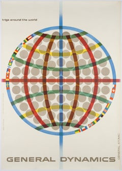 General Dynamics, Reactor Atómico Triga por el Mundo - Póster Original de Época