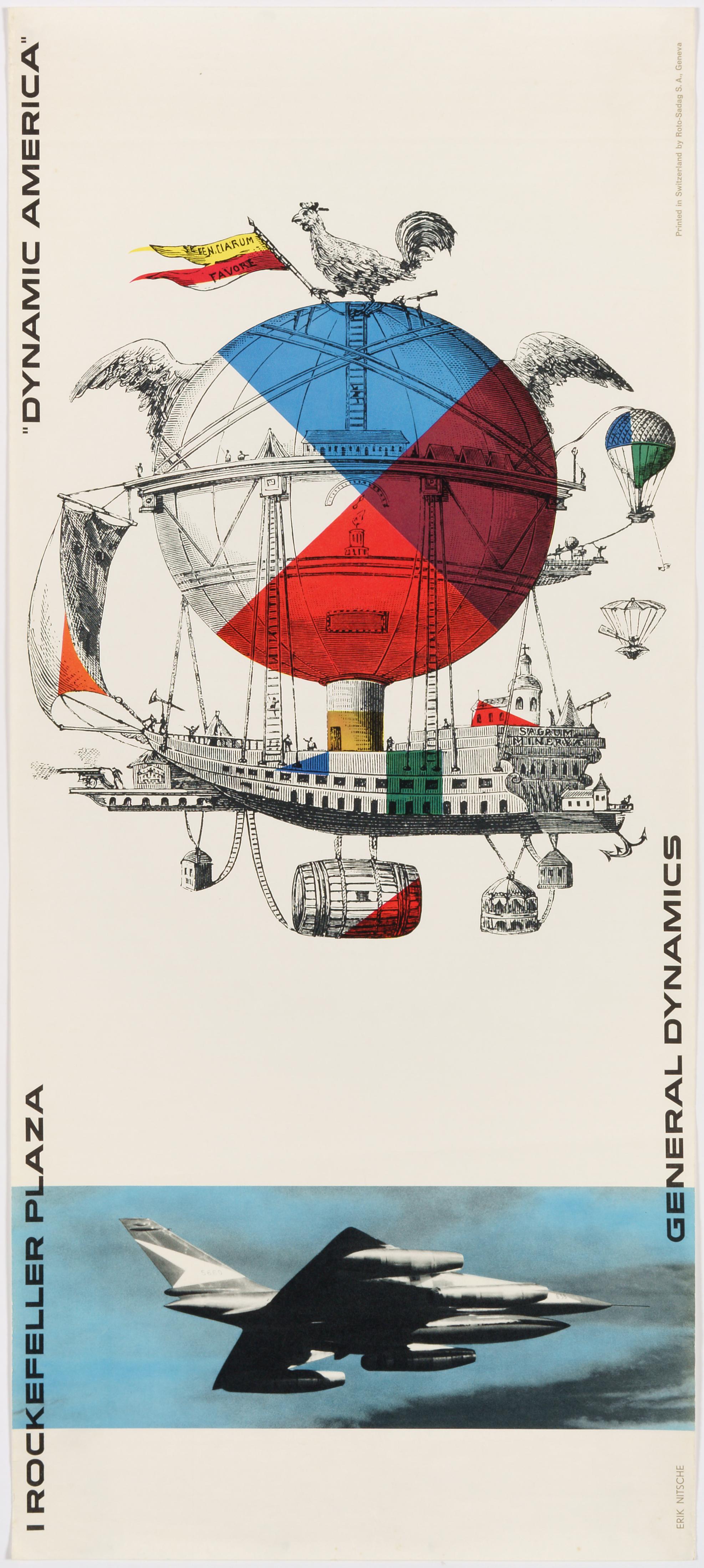 Erik Nitsche Figurative Print - General Dynamics, Exhibition at the Rockefeller Plaza – Original Vintage Poster 