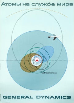 „General Dynamics – Astrodynamics“, Original-Vintage- Wissenschaftsplakat aus der Mitte des Jahrhunderts