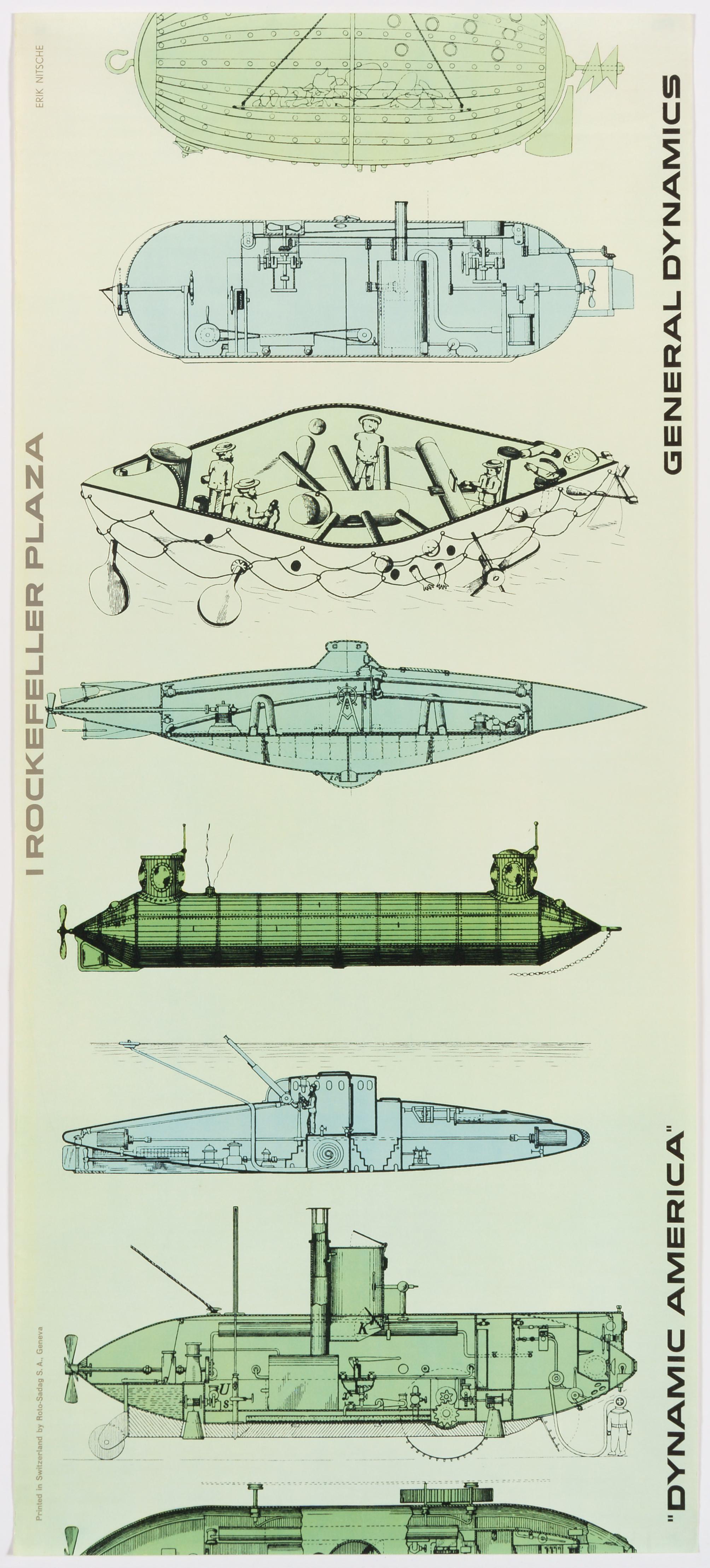 Erik Nitsche Print – General Dynamics General Dynamics, Exhibition Dynamic America, New York Original Vintage-Plakat