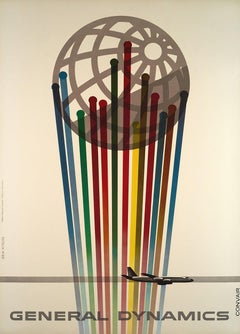 General Dynamics Original Vintage Poster - Convair 880 by Erik Nitsche 1960