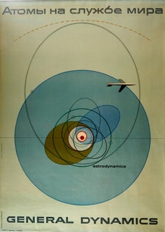 Original-Vintage-Poster, General Dynamics Astrodynamics, UN Atomic Energieplan, Original