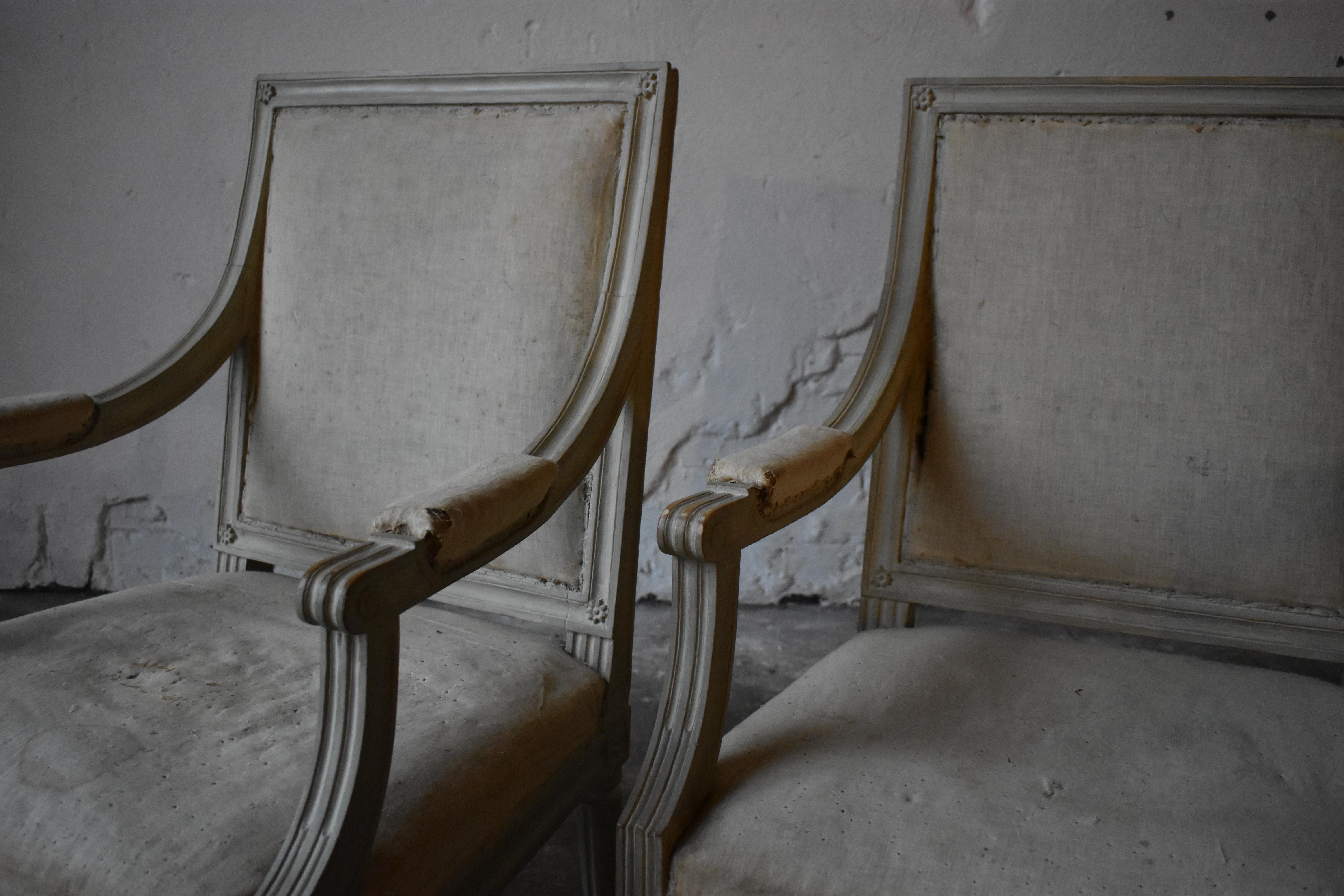 Erik Öhrmark Swedish Gustavian Armchairs Signed For Sale 2