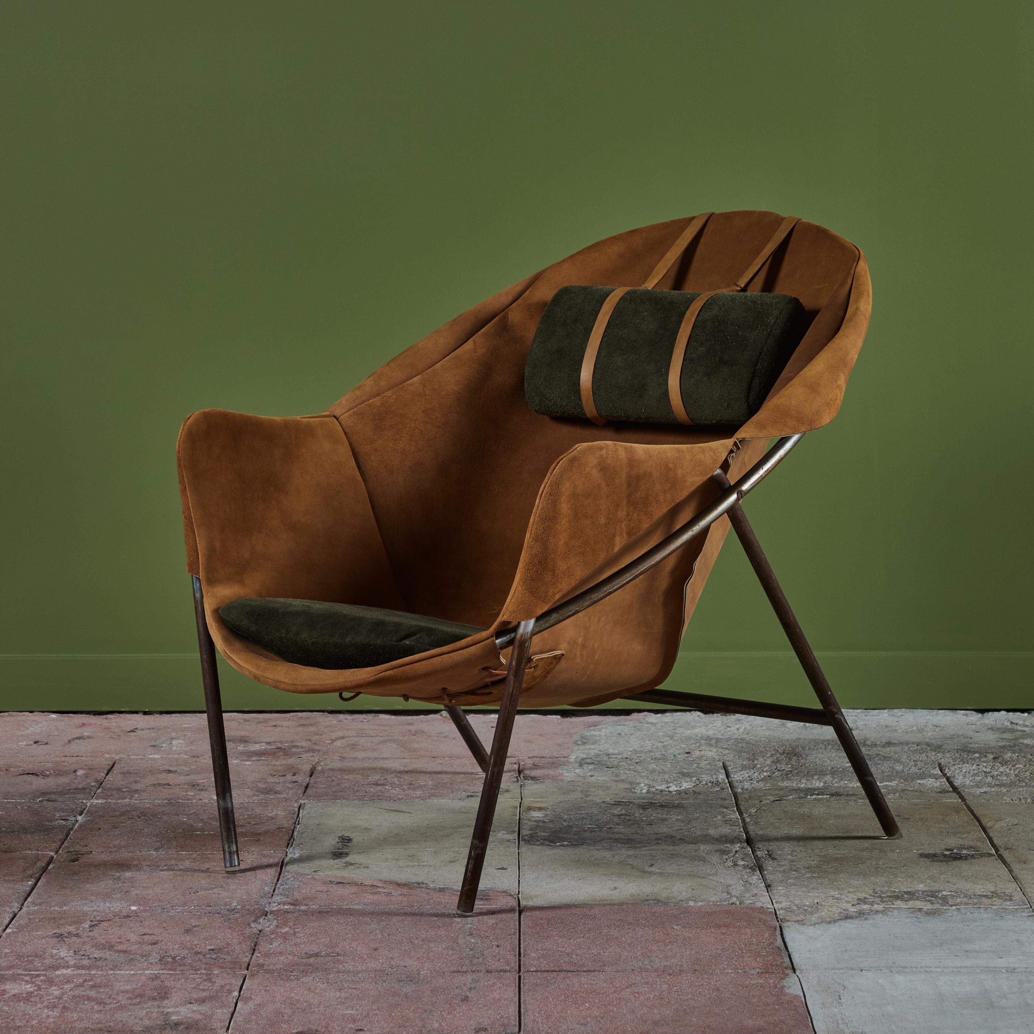 Patinated Erik Ole Jorgensen BO-360 Leather Lounge Chair for Bovirke For Sale
