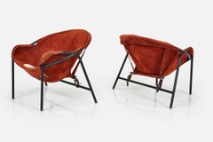 Erik Ole Jorgensen Danish Easy Chairs in Cognac Suede, Set of 2