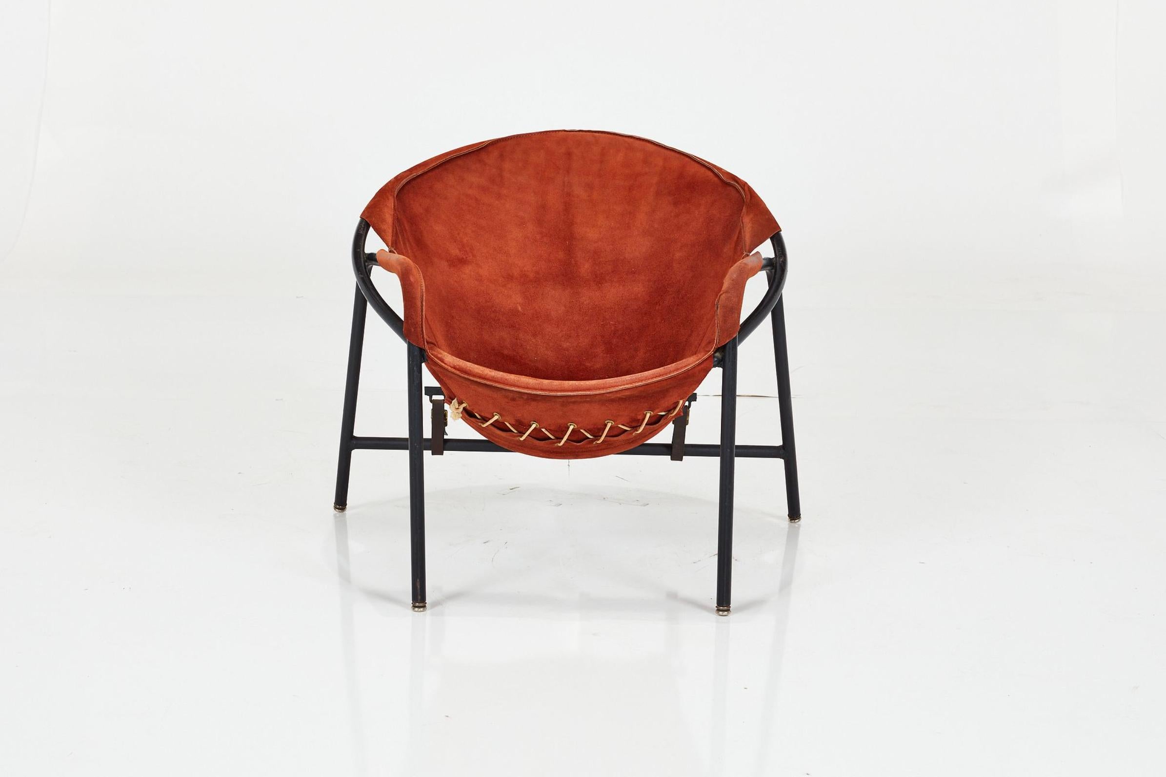 Mid-Century Modern Fauteuils danois en daim cognac Erik Ole Jorgensen, lot de 2 en vente