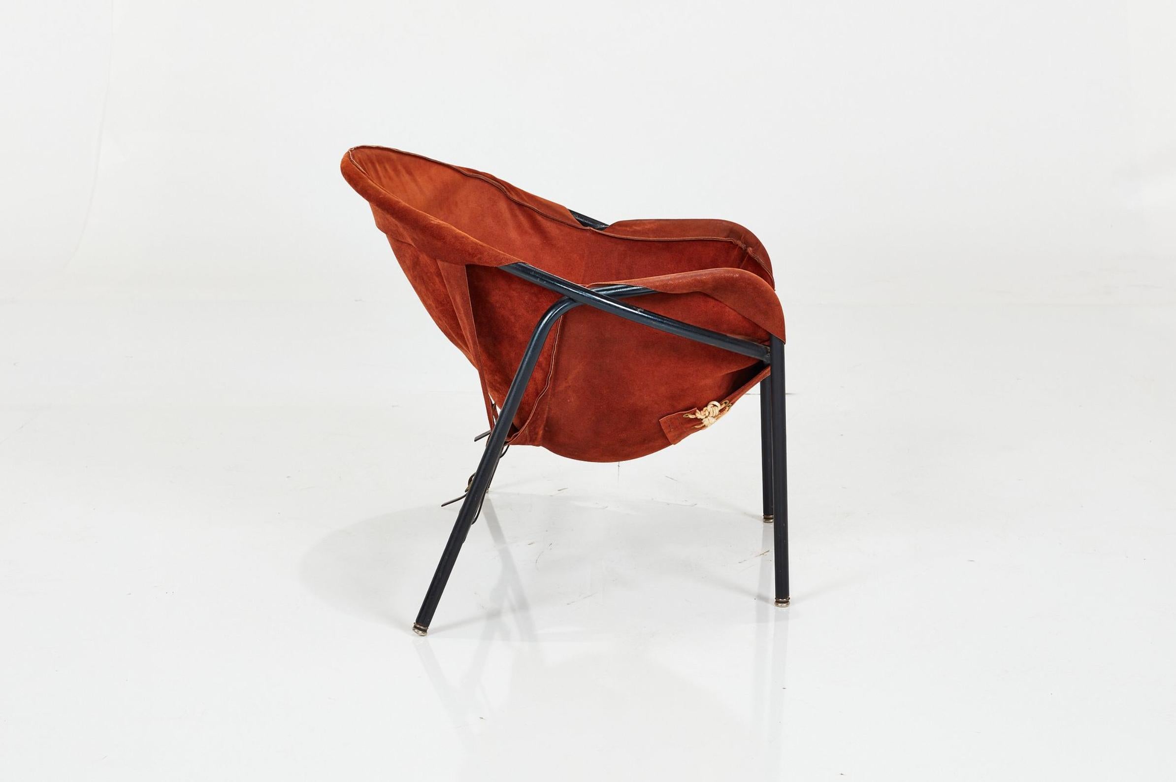 Danois Fauteuils danois en daim cognac Erik Ole Jorgensen, lot de 2 en vente
