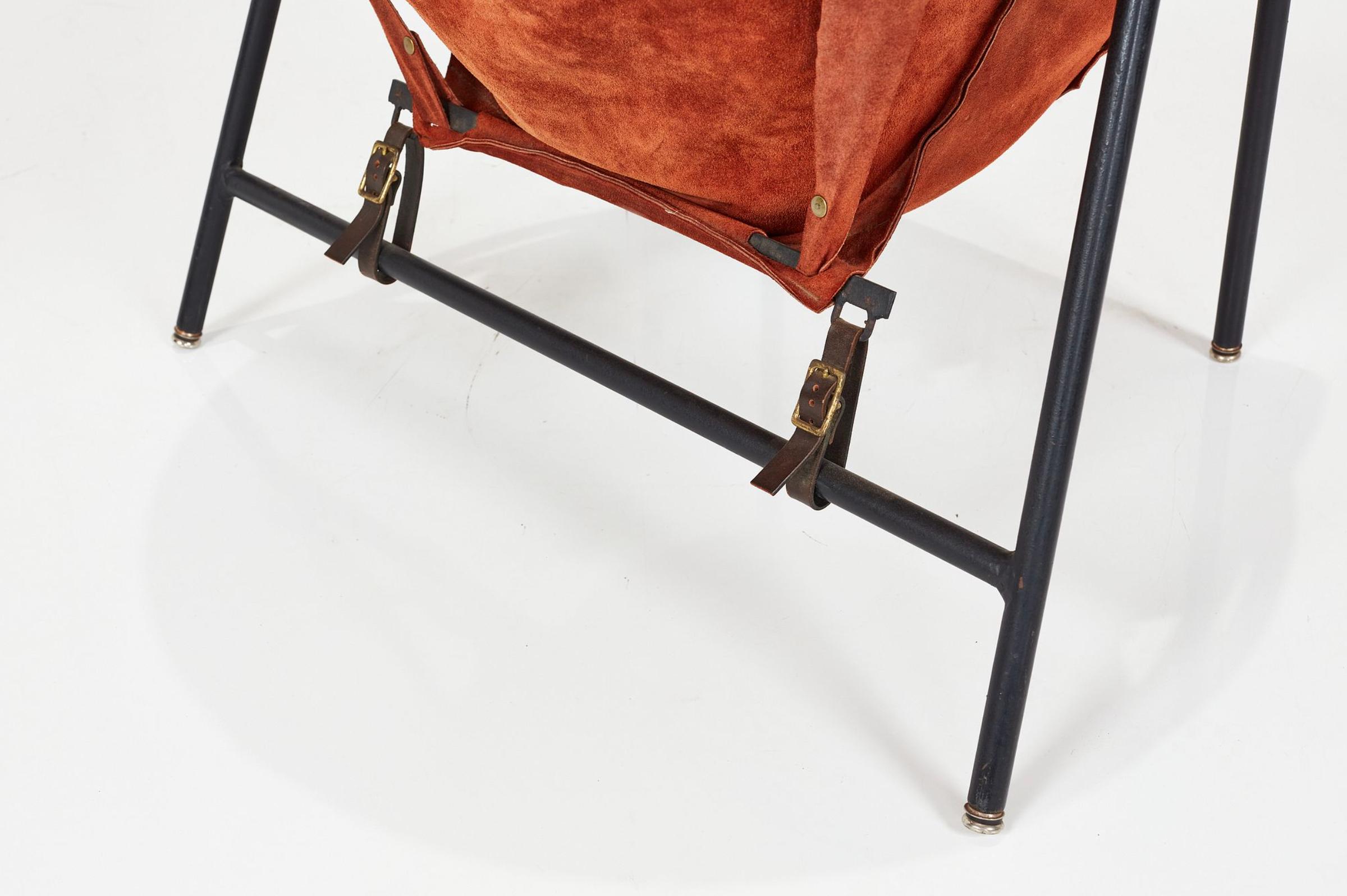 Cuir Fauteuils danois en daim cognac Erik Ole Jorgensen, lot de 2 en vente