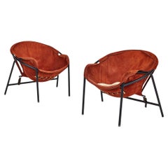 Sillones daneses Erik Ole Jorgensen de ante coñac, set de 2