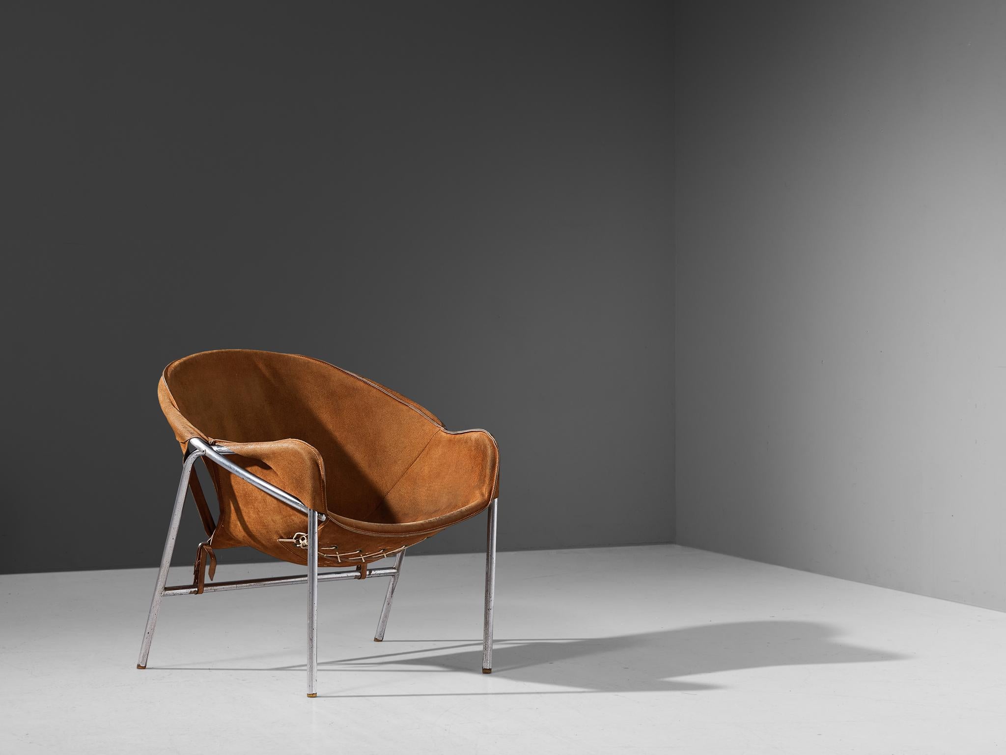 Scandinavian Modern Erik Ole Jørgensen for Bovirke Easy Chair in Suede For Sale