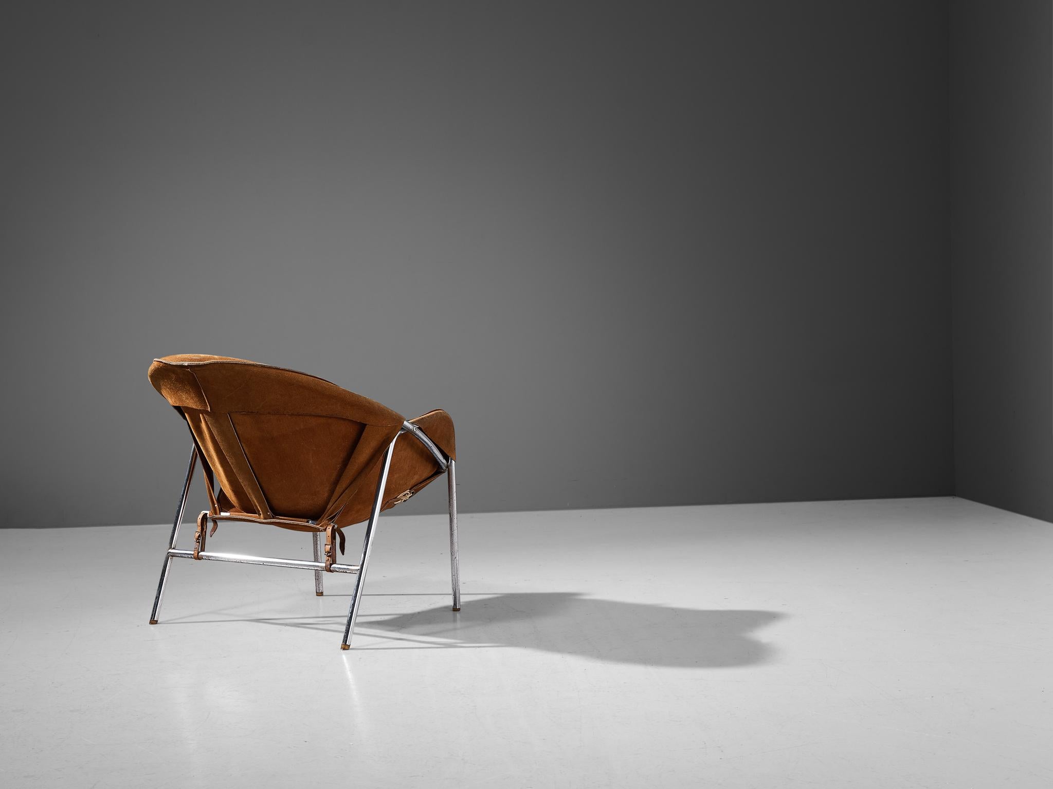 Danish Erik Ole Jørgensen for Bovirke Easy Chair in Suede For Sale