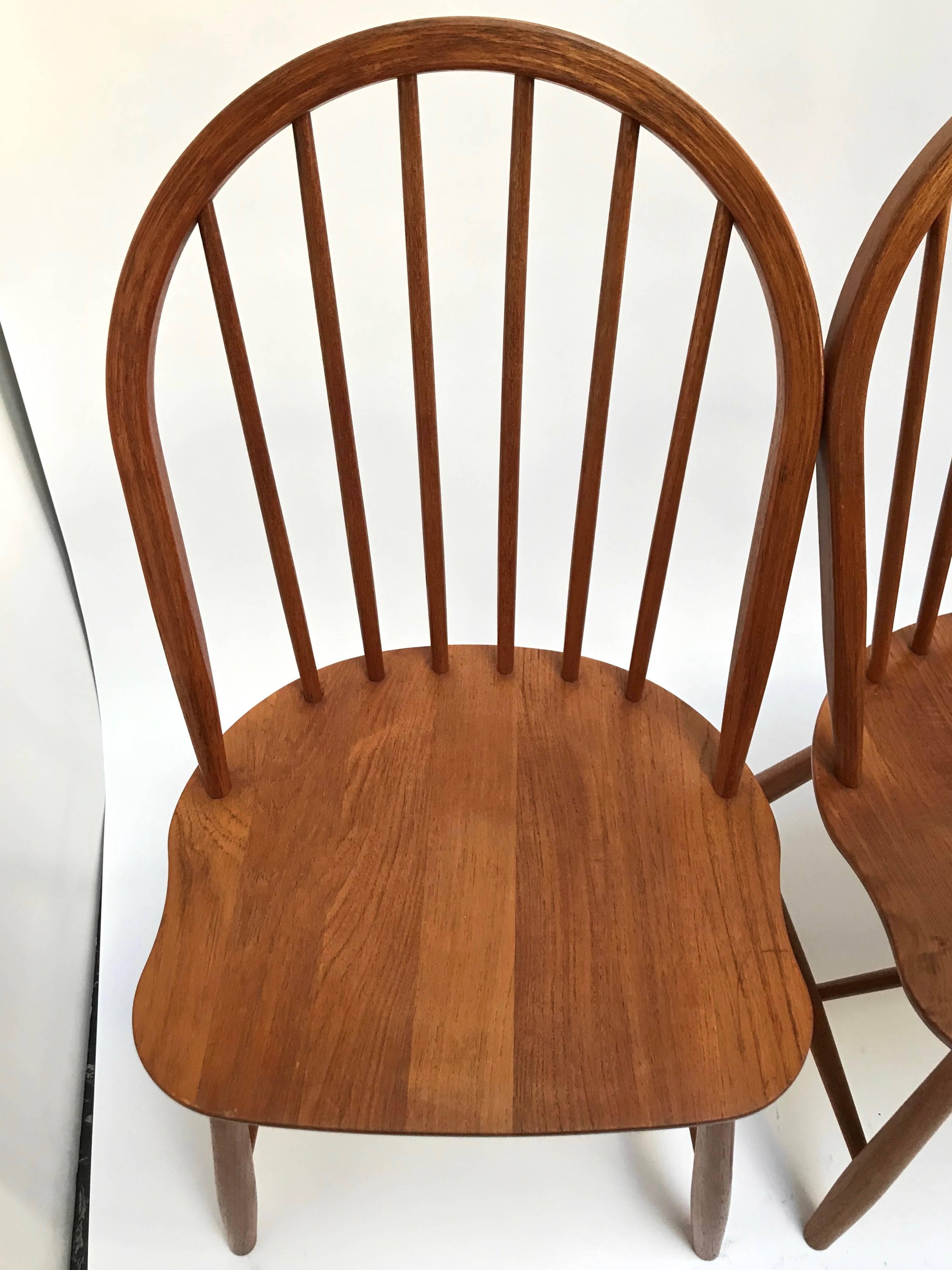 Erik Ole Jørgensen pour Tarm Stole Ensemble de six chaises à manger en teck Bon état à San Francisco, CA