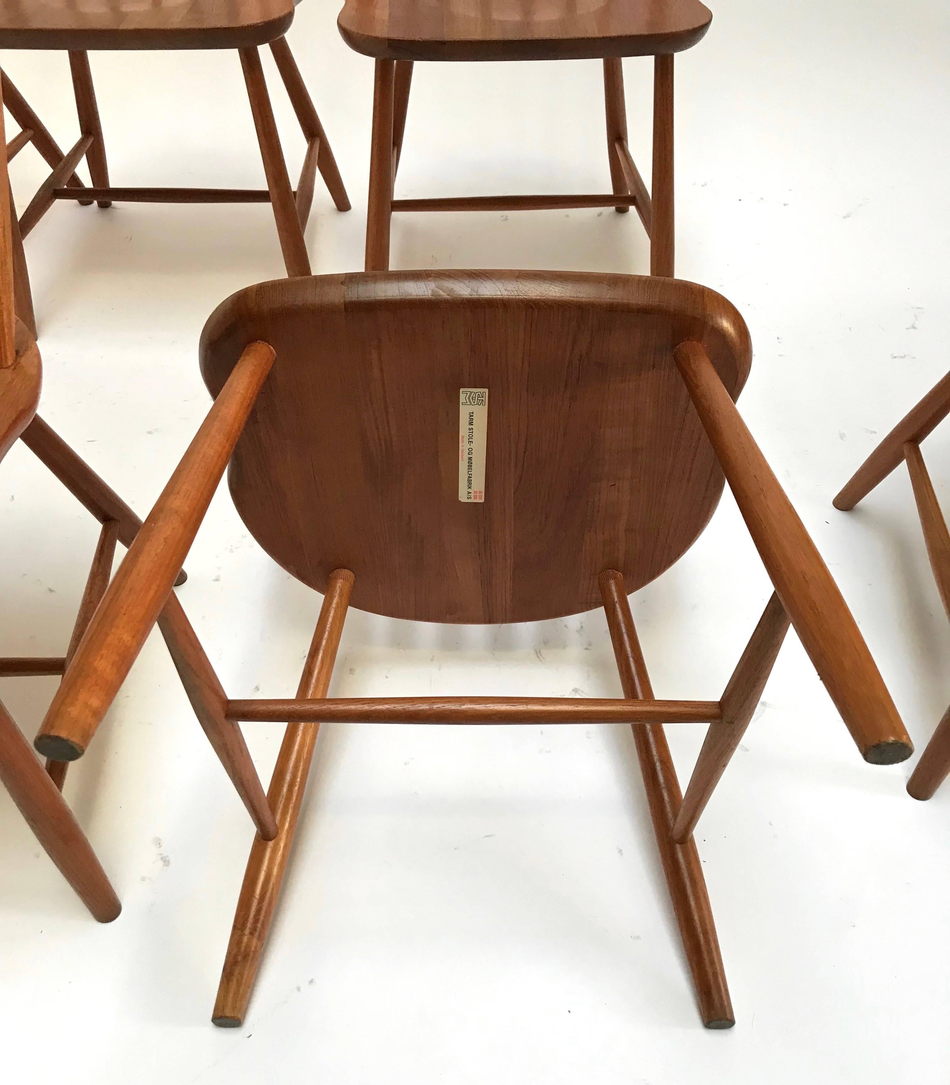 Erik Ole Jørgensen pour Tarm Stole Ensemble de six chaises à manger en teck 2