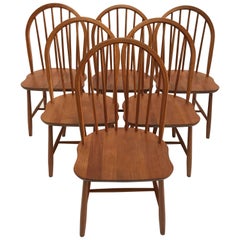 Erik Ole Jørgensen pour Tarm Stole Ensemble de six chaises à manger en teck