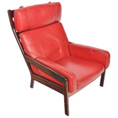 Erik Ole Jørgensen GJ 13 Highback Rosewood Lounge Chair