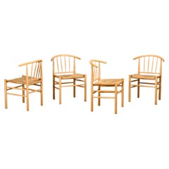 Erik Ole Jørgensen J151 Dining Chairs in beech and papercord for FDB Møbler
