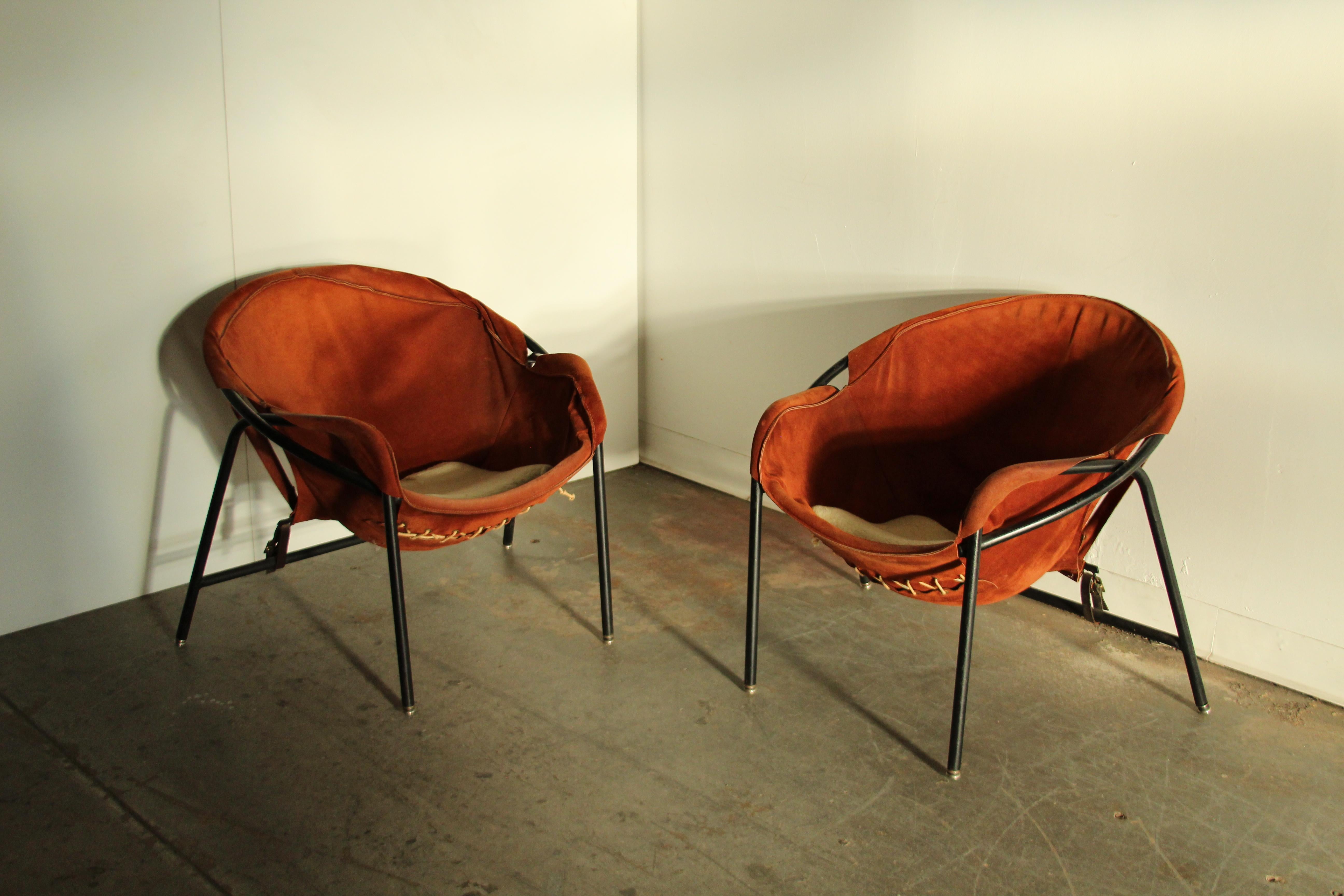 Erik Ole Jørgensen Model 'BO631' Suede Easy Chairs for Bovirke, 1953 In Good Condition For Sale In Coronado, CA