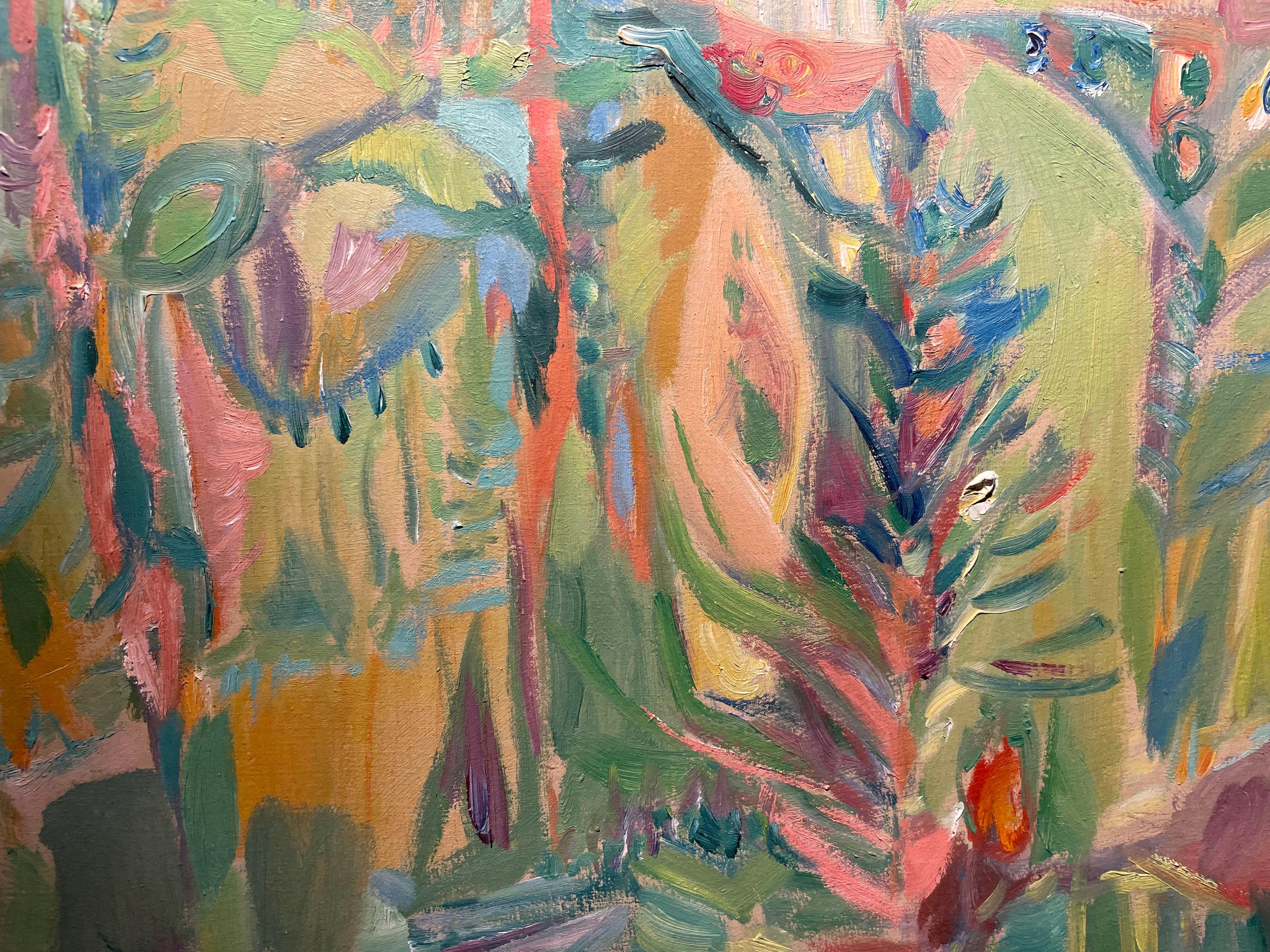Paesaggio astratto, grande quadro verde di metà secolo, movimento artistico COBRA in vendita 5