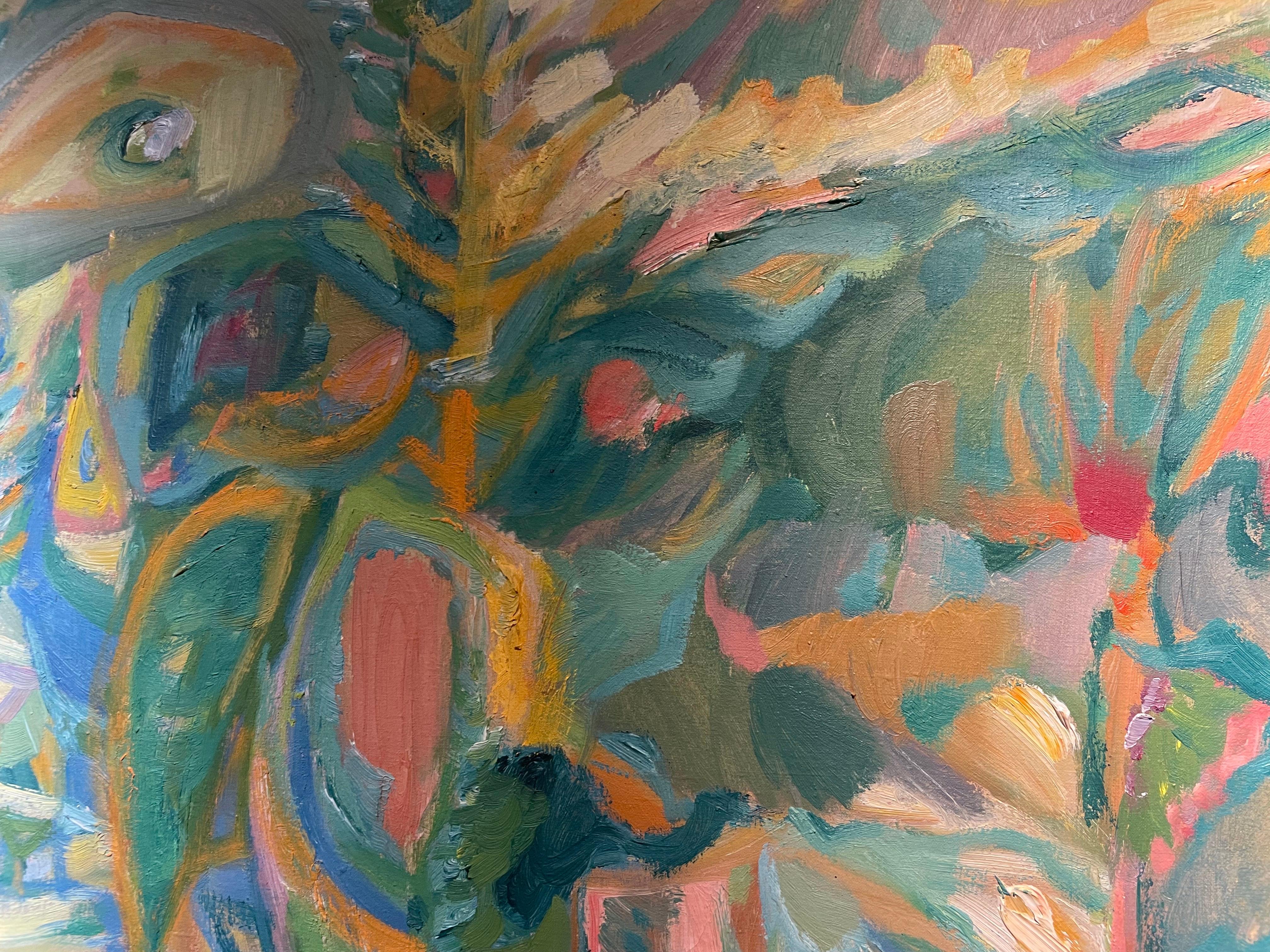 Paesaggio astratto, grande quadro verde di metà secolo, movimento artistico COBRA in vendita 6