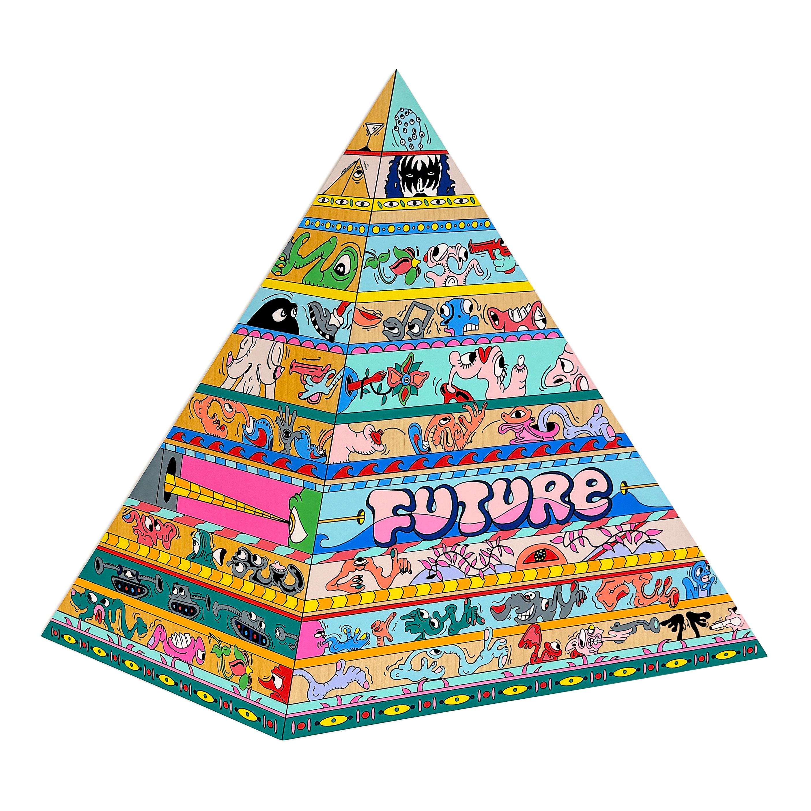 Erik Parker Abstract Print - Future (hand signed screen print on wood)