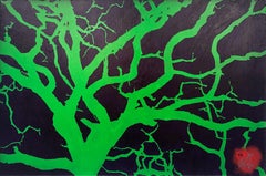 Green Oak, Painting, Acrylic on Wood Panel