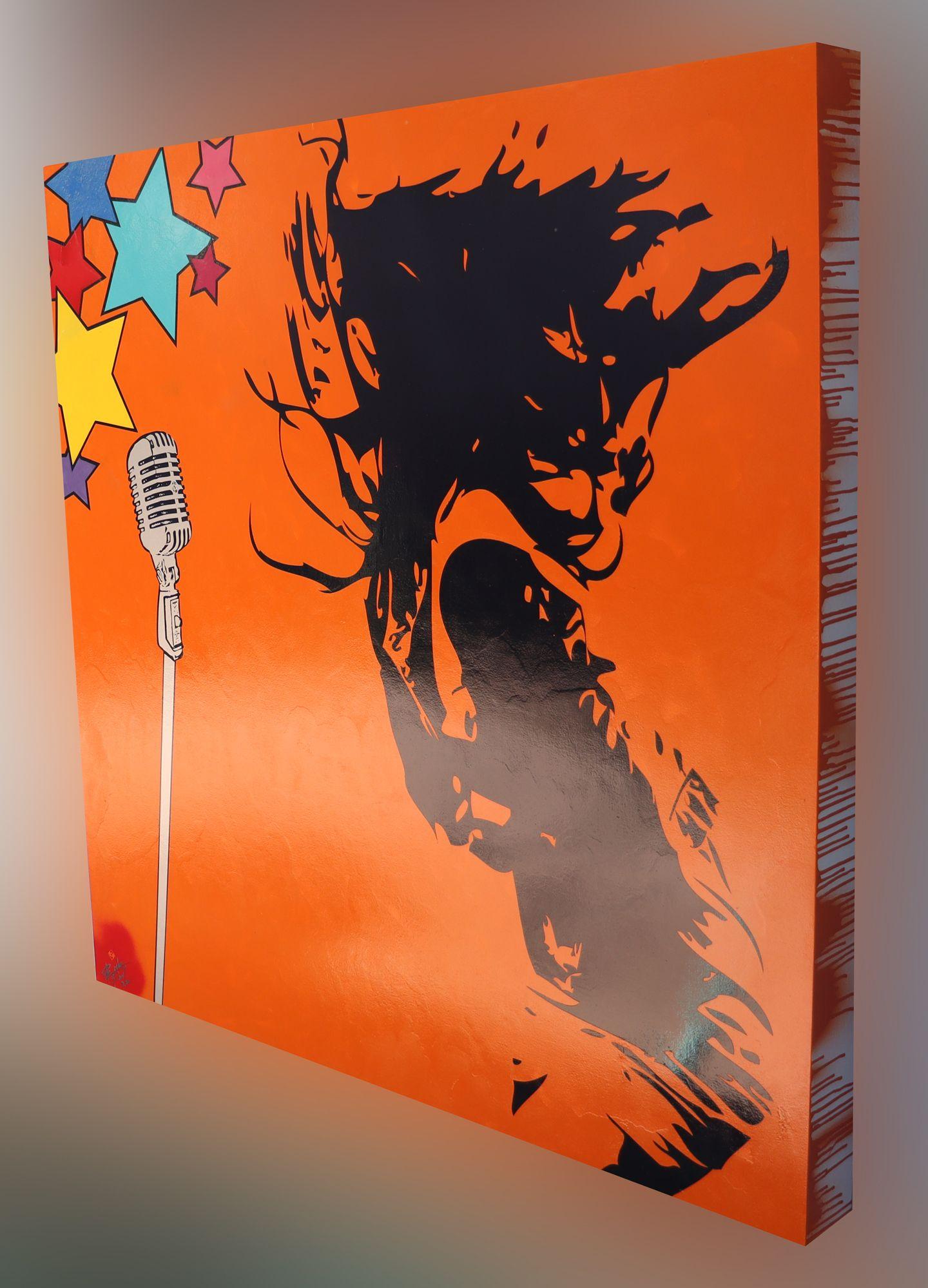 In the Moment Vocals, Gemälde, Öl auf Holzplatte (Pop-Art), Painting, von Erik Paul