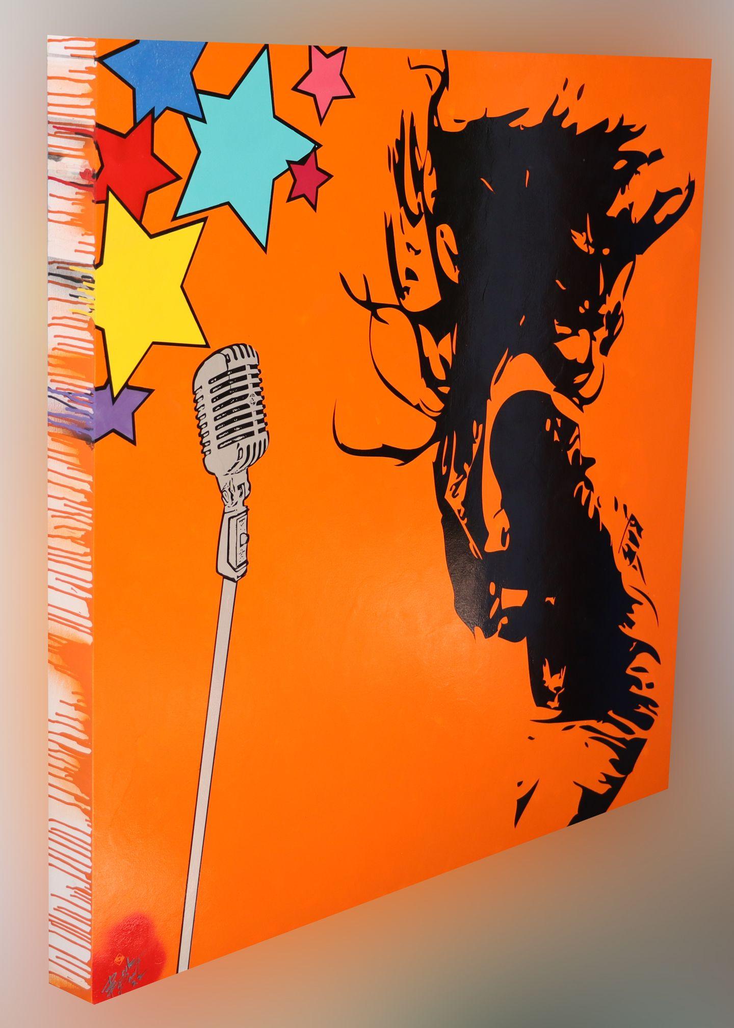 In the Moment Vocals, Gemälde, Öl auf Holzplatte im Angebot 2