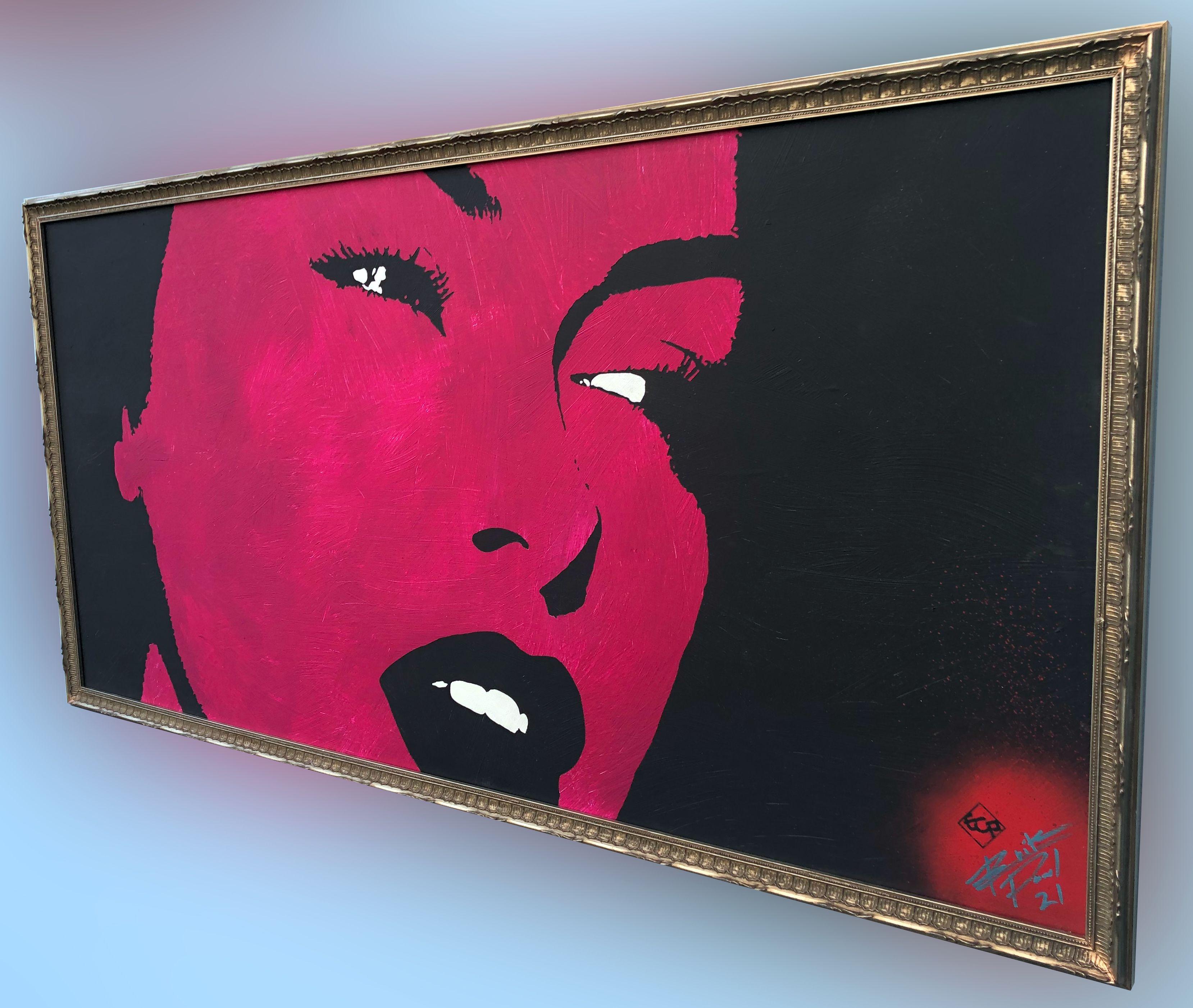 Pink Sensation, Painting, Acrylic on Wood Panel For Sale 1